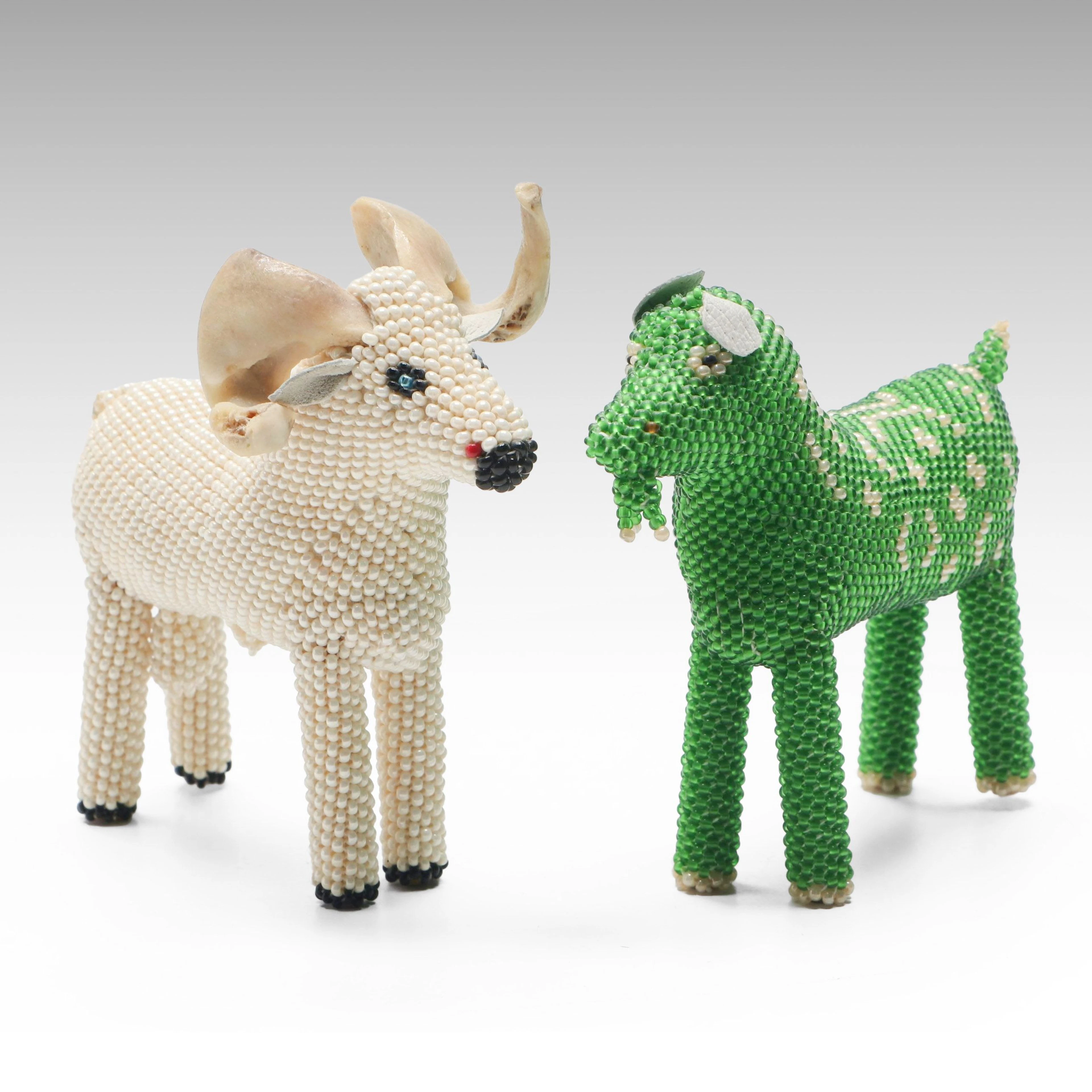 South African Folk Art Beaded Animal Figurines, Late 20th to 21st Century
