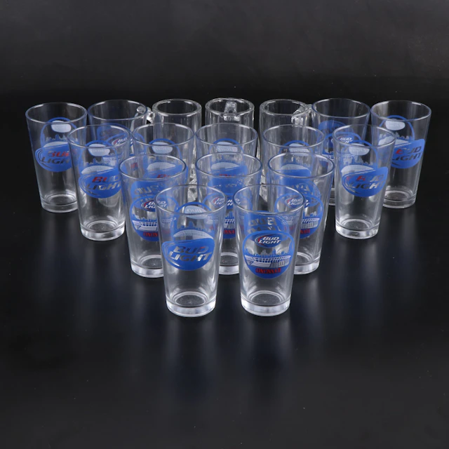 Libbey Bud Light Cincinnati Pint Glasses with Beer Mugs, 21st Century