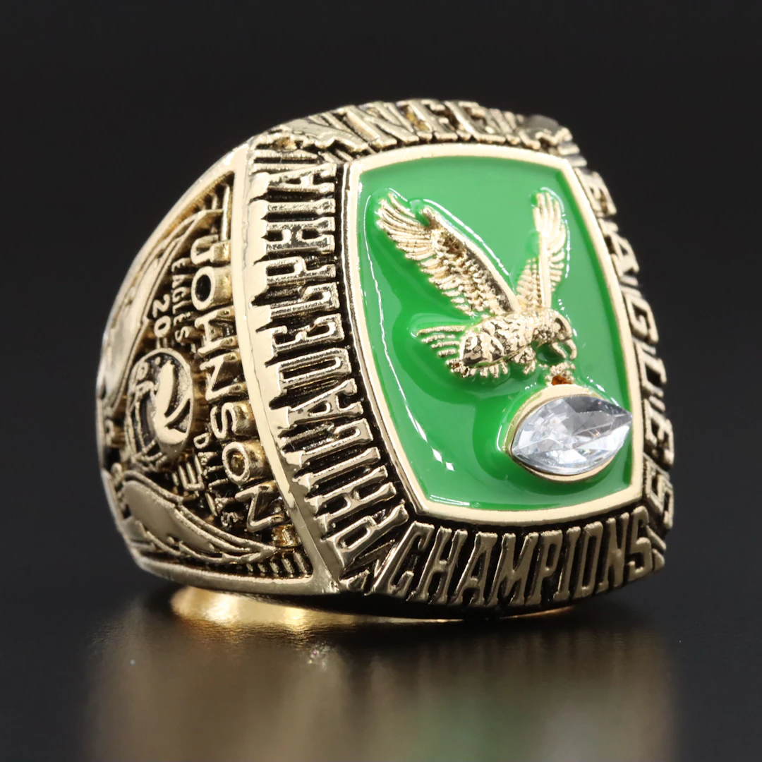 Replica Philadelphia Eagles Johnson NFC Champions Rhinestone and Enamel Ring