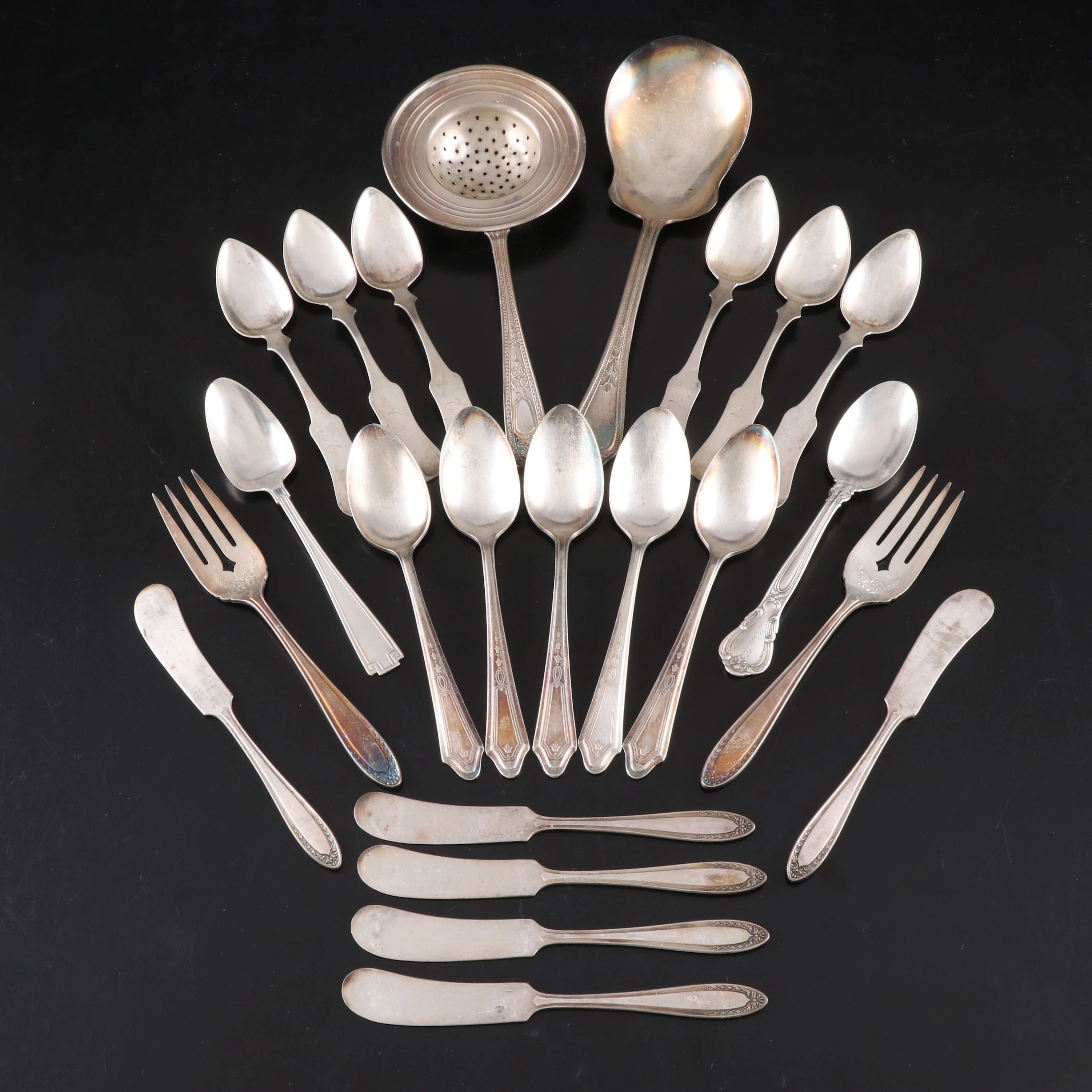 E & D Kinsey Coin Silver with Gorham Sterling Silver Teaspoons and
