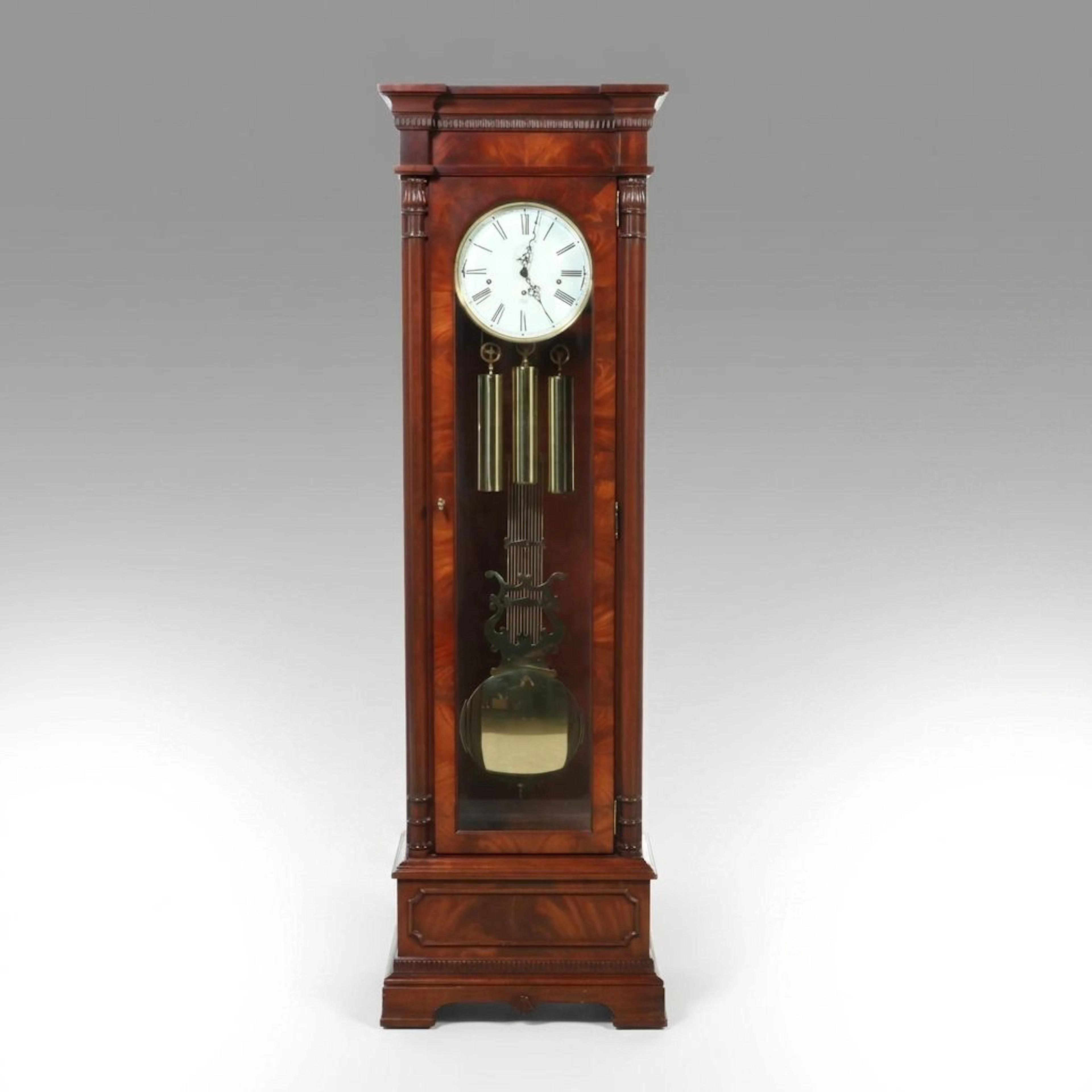 Sligh Regency Style Mahogany Grandfather Clock, Late 20th Century