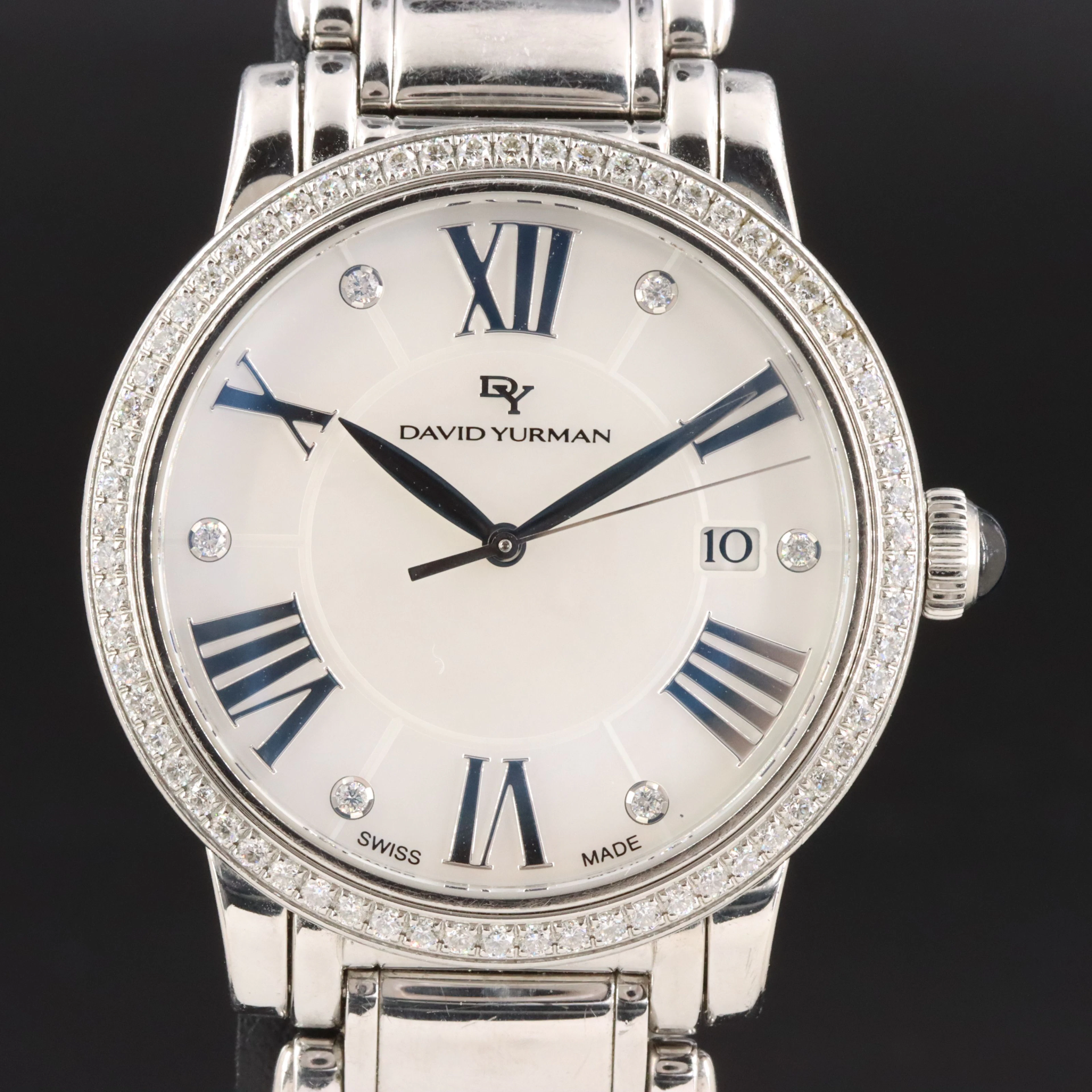 David Yurman Classic Diamond and Stainless Steel Swiss Quartz Watch