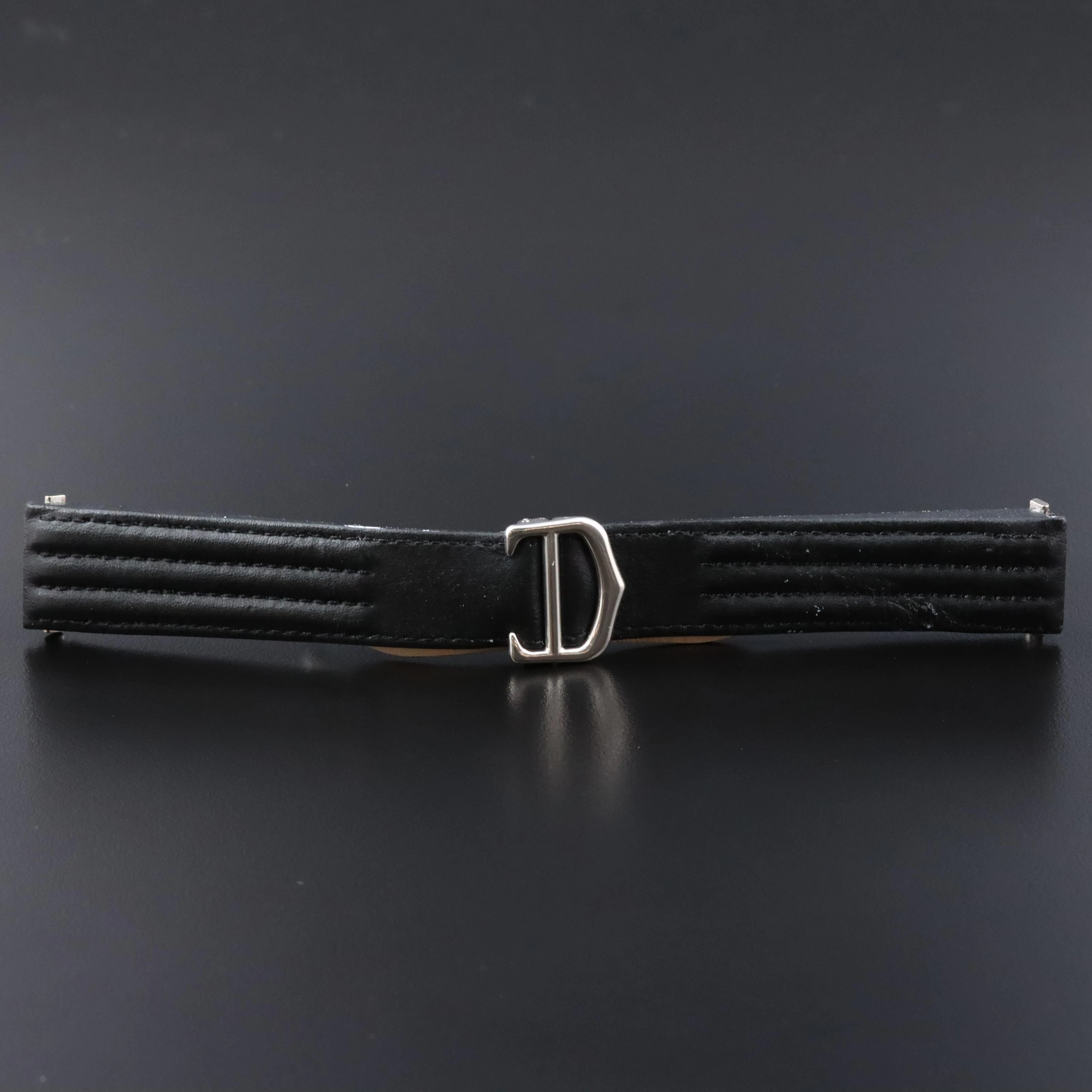 Cartier Leather and Stainless Steel Spring Ends Watch Band