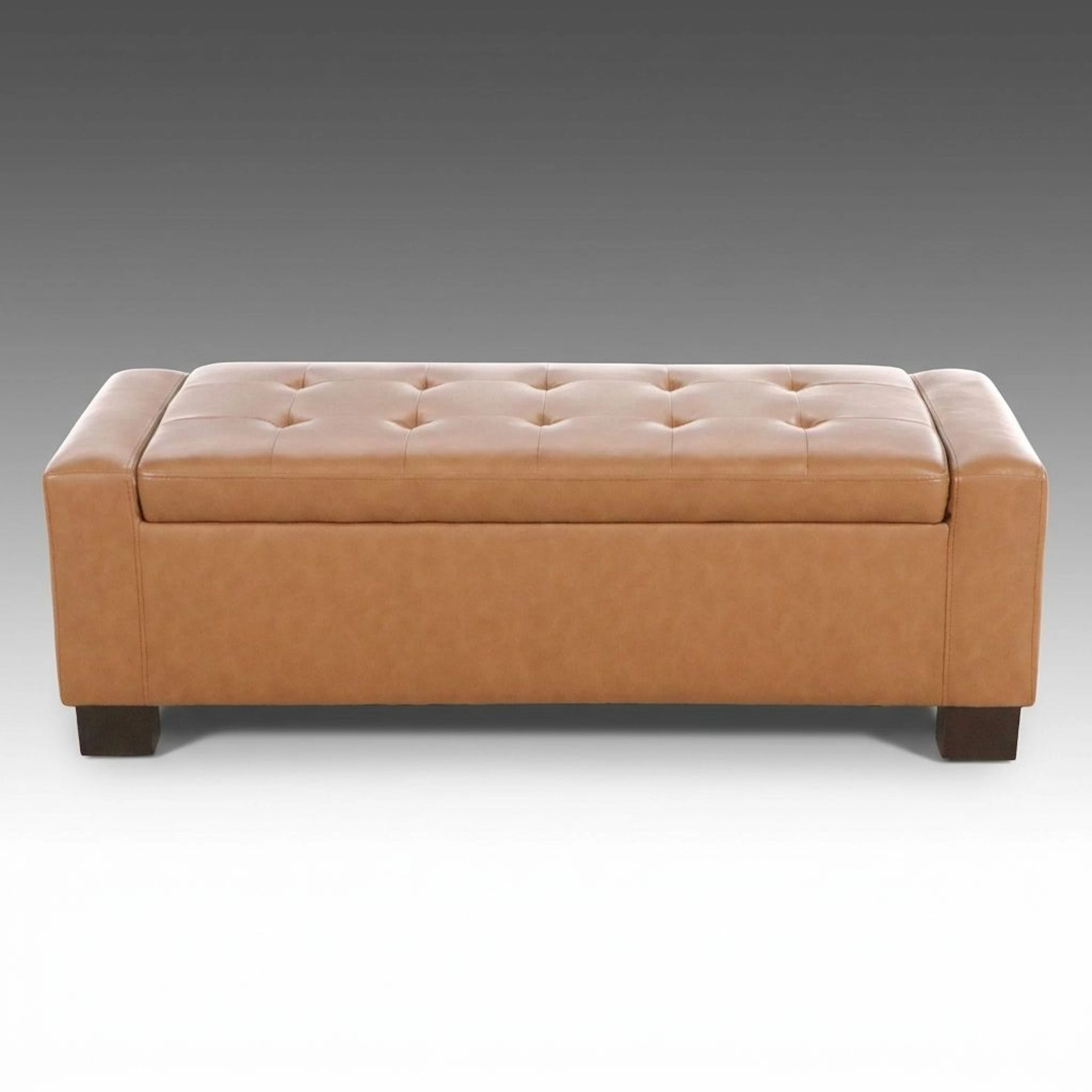 Jason Furniture Company Tufted Faux Leather Storage Bench, 21st Century