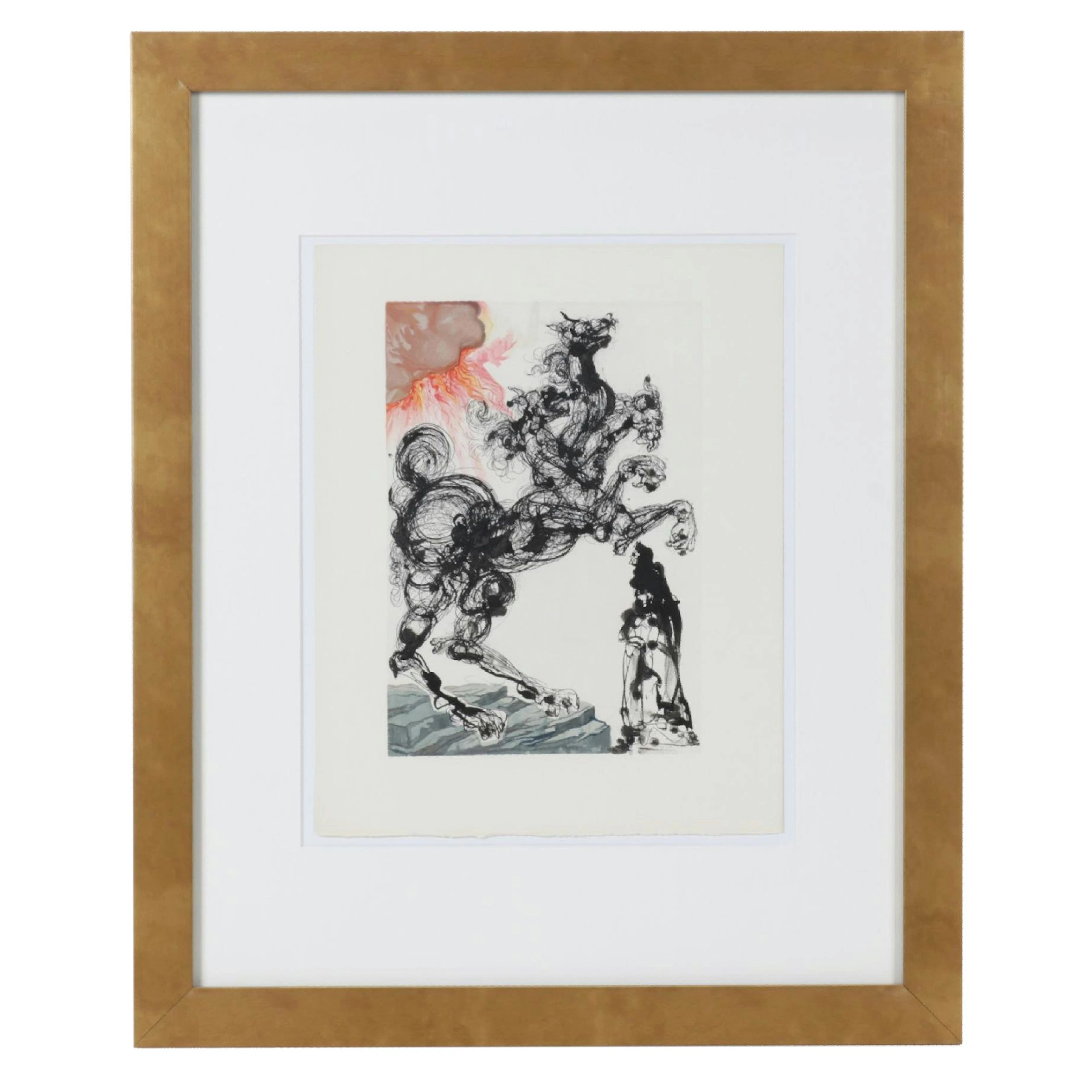 Salvador Dalí Wood Engraving "Cerbere" for "The Divine Comedy," 1960 - 1964