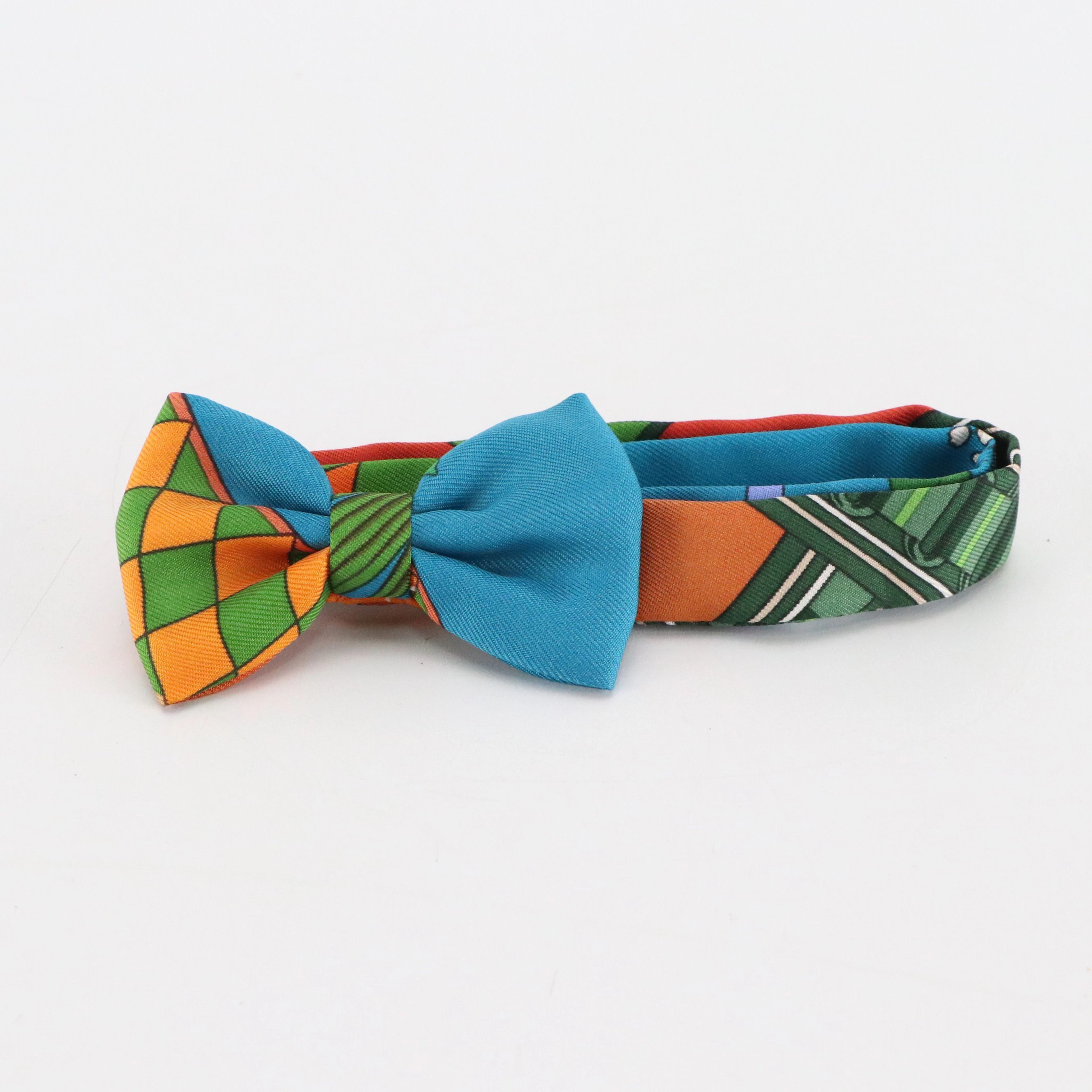 Hermès Printed Silk Twill Bow Tie, With Box