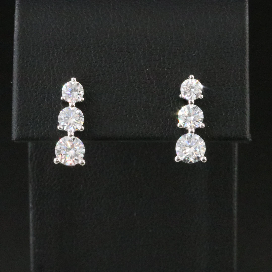 14K 2.07 CTW Lab Grown Diamond Drop Earrings
