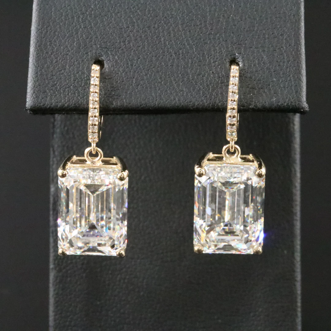 14K 20.95 CTW Lab Grown Diamond Earrings with IGI Reports