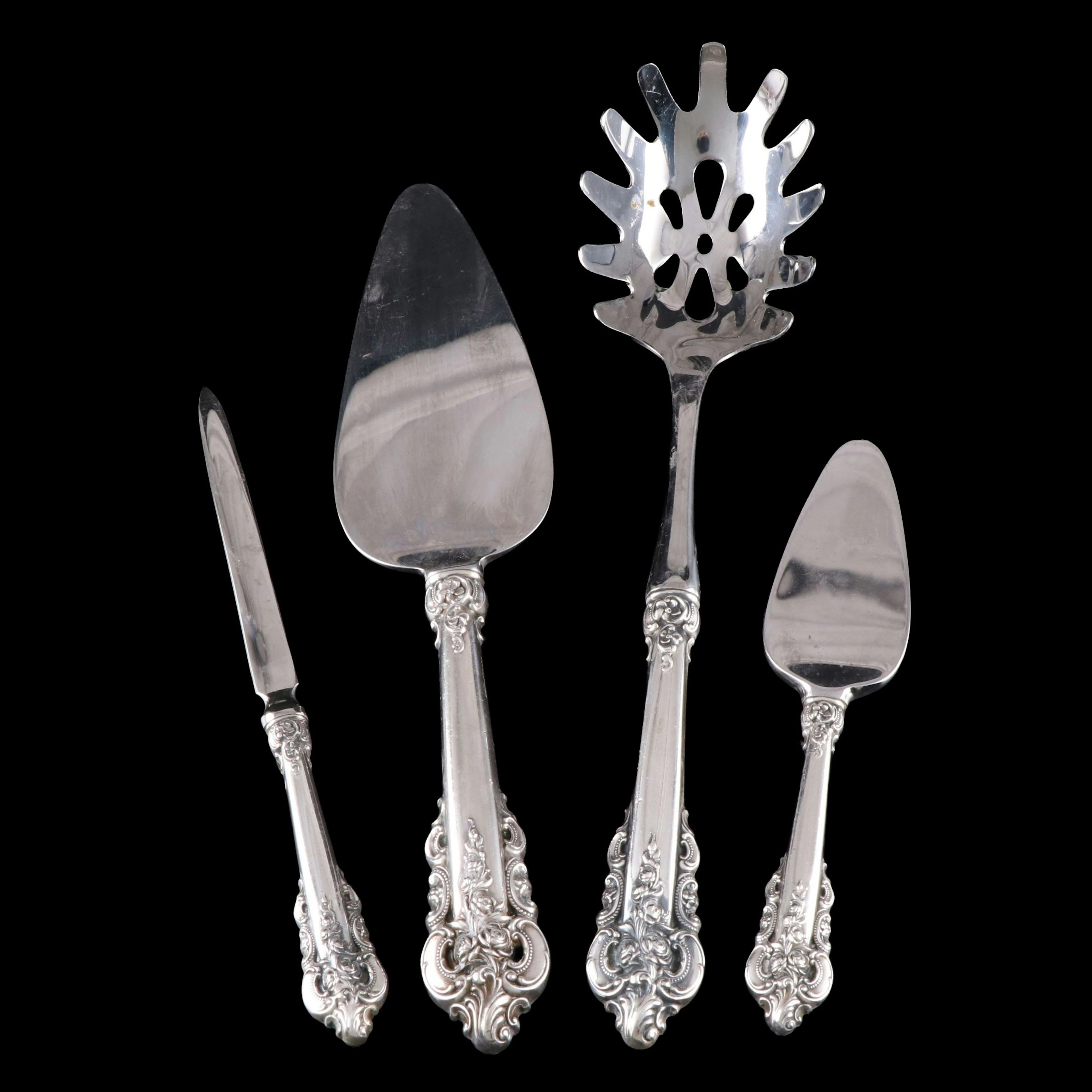 Wallace "Grand Baroque" Sterling Silver Handled Serving Utensils