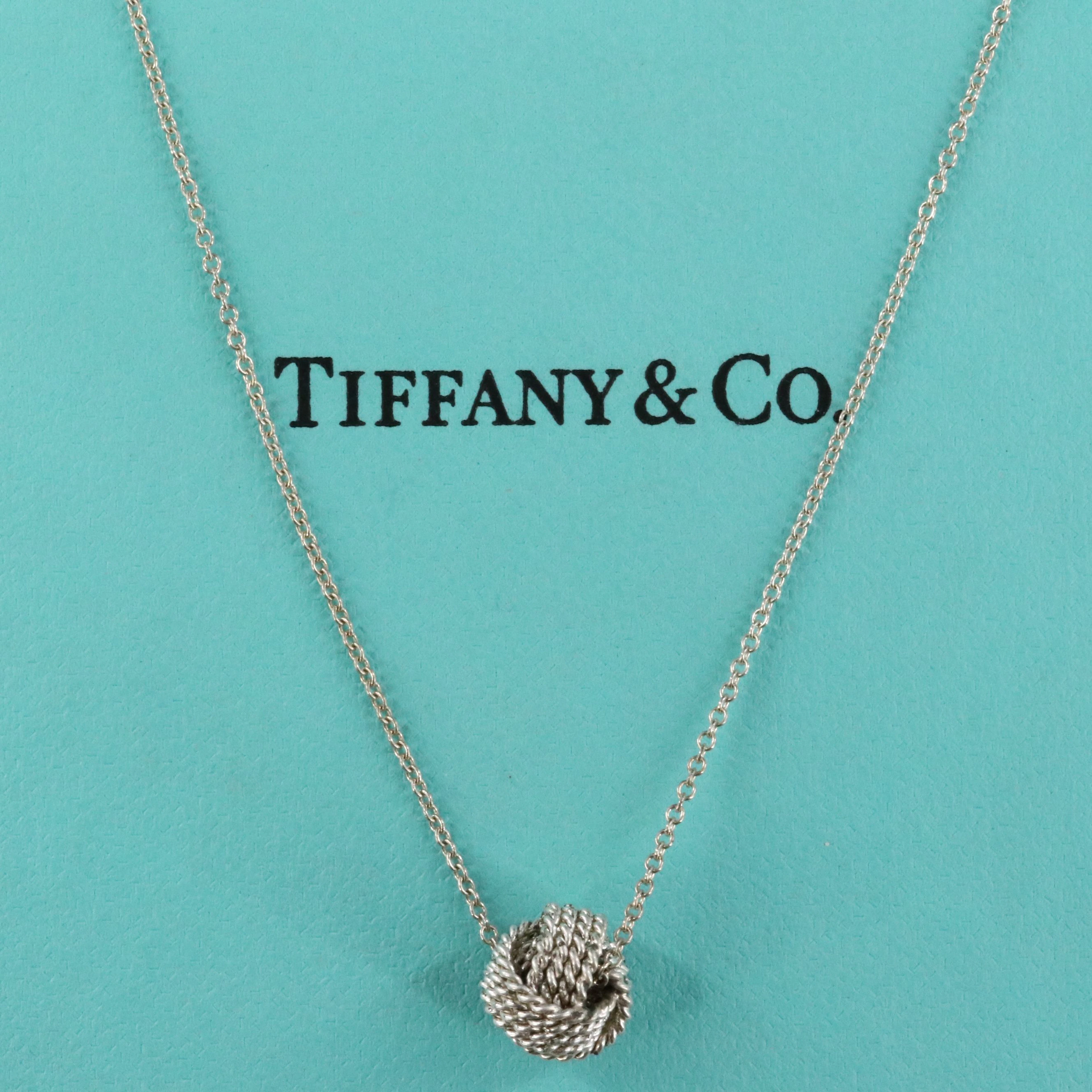 Tiffany & Co. Sterling Twist Knot Pendant Necklace