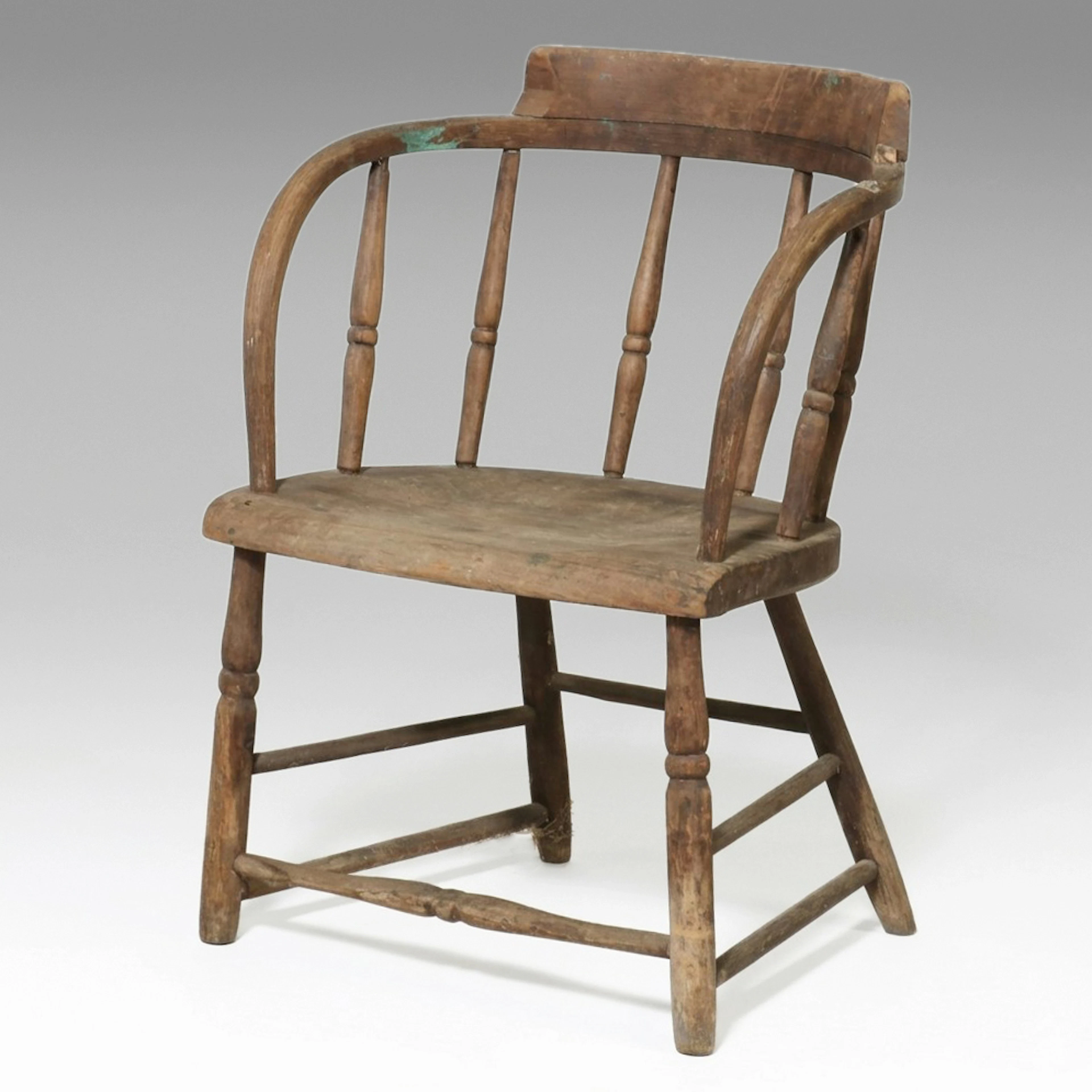 English Elm and Ash "Smoker’s Bow" Windsor Captain's Chair, 19th Century