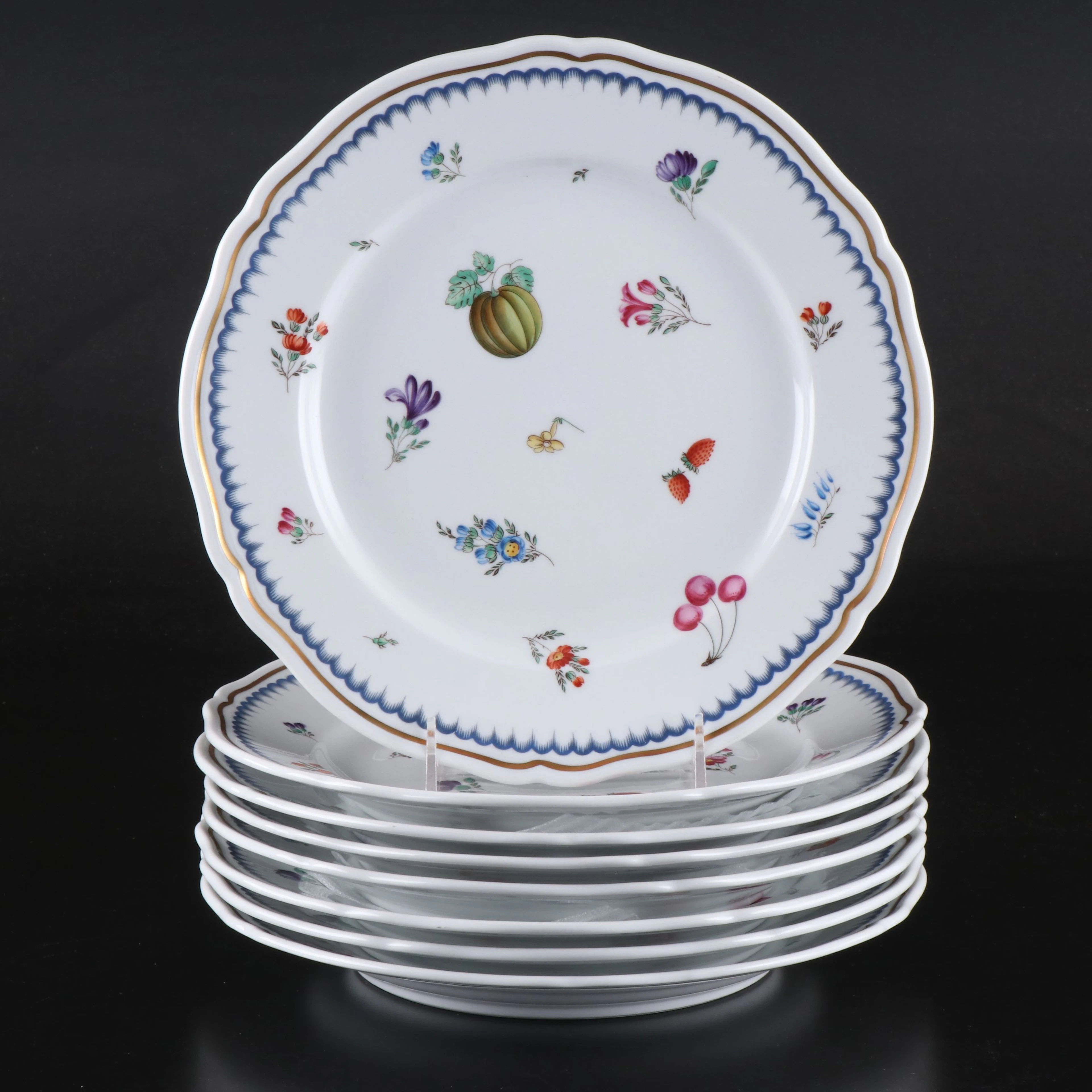 Richard Ginori "Italian Fruits" Porcelain Dinner Plates, 1980-2024