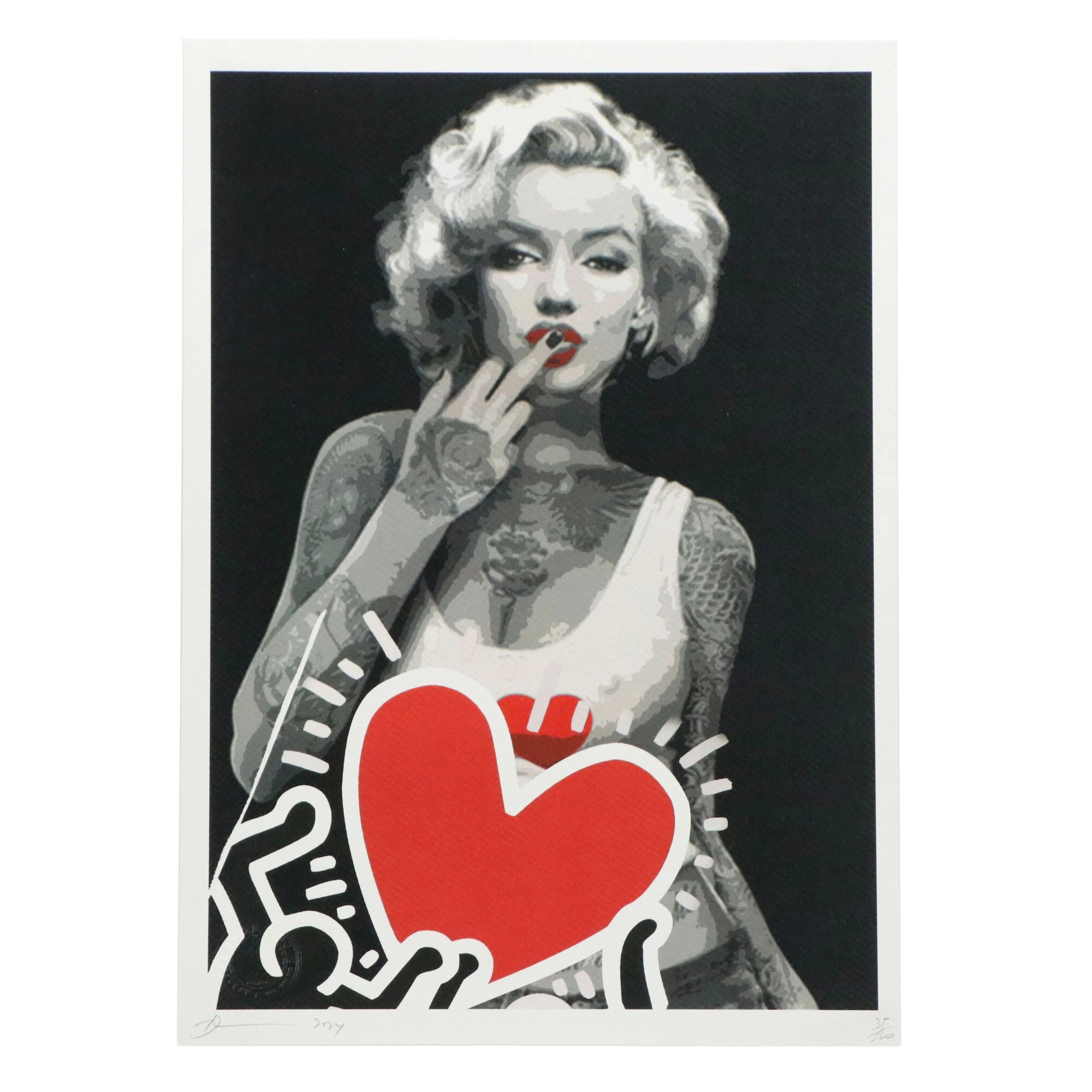 Death NYC Offset Litho Pop Art Featuring Marilyn Monroe x Keith Haring, 2024