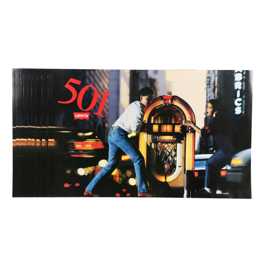 Vintage 1988 Levi's Advertisement Posters for 501 Jeans