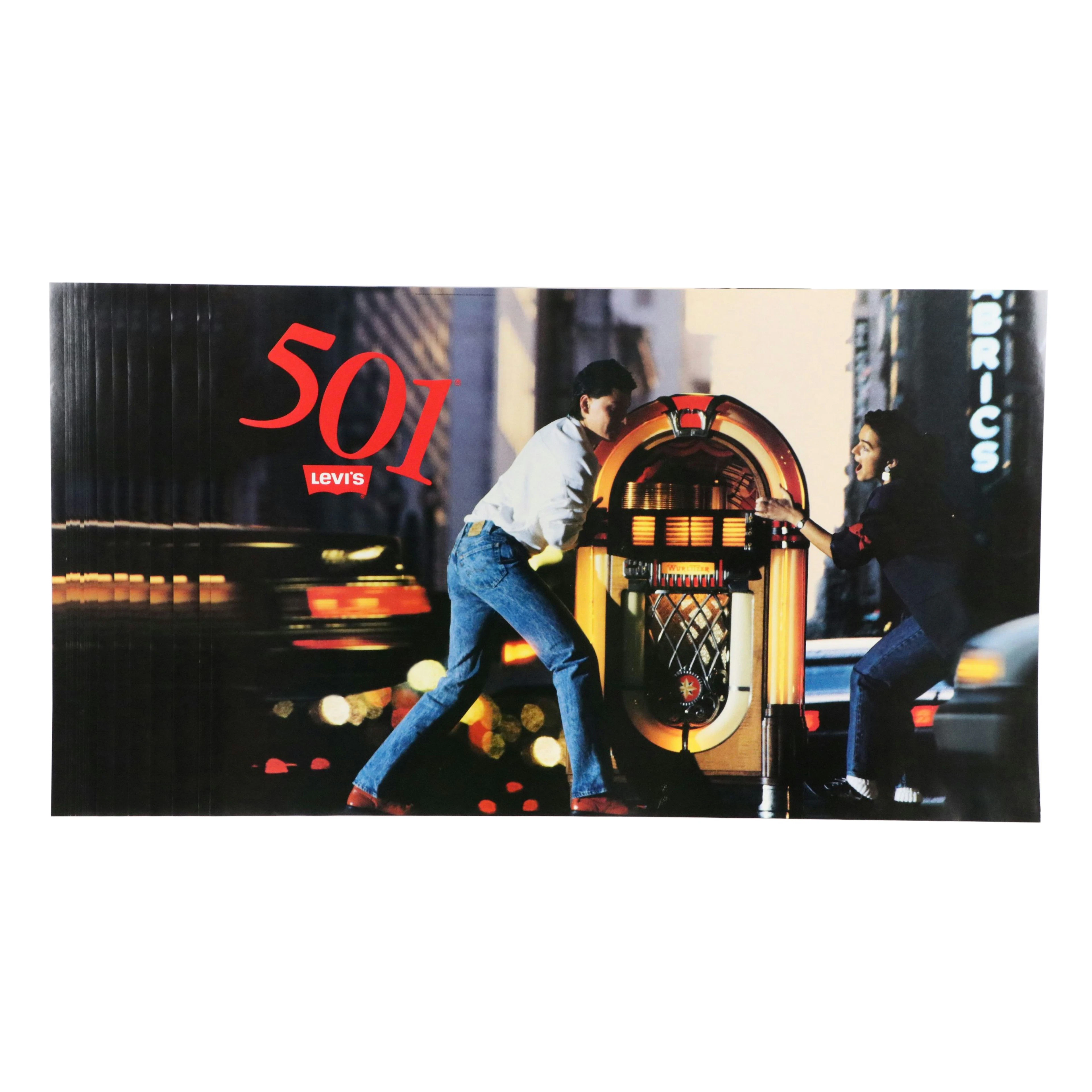Vintage 1988 Levi's Advertisement Posters for 501 Jeans