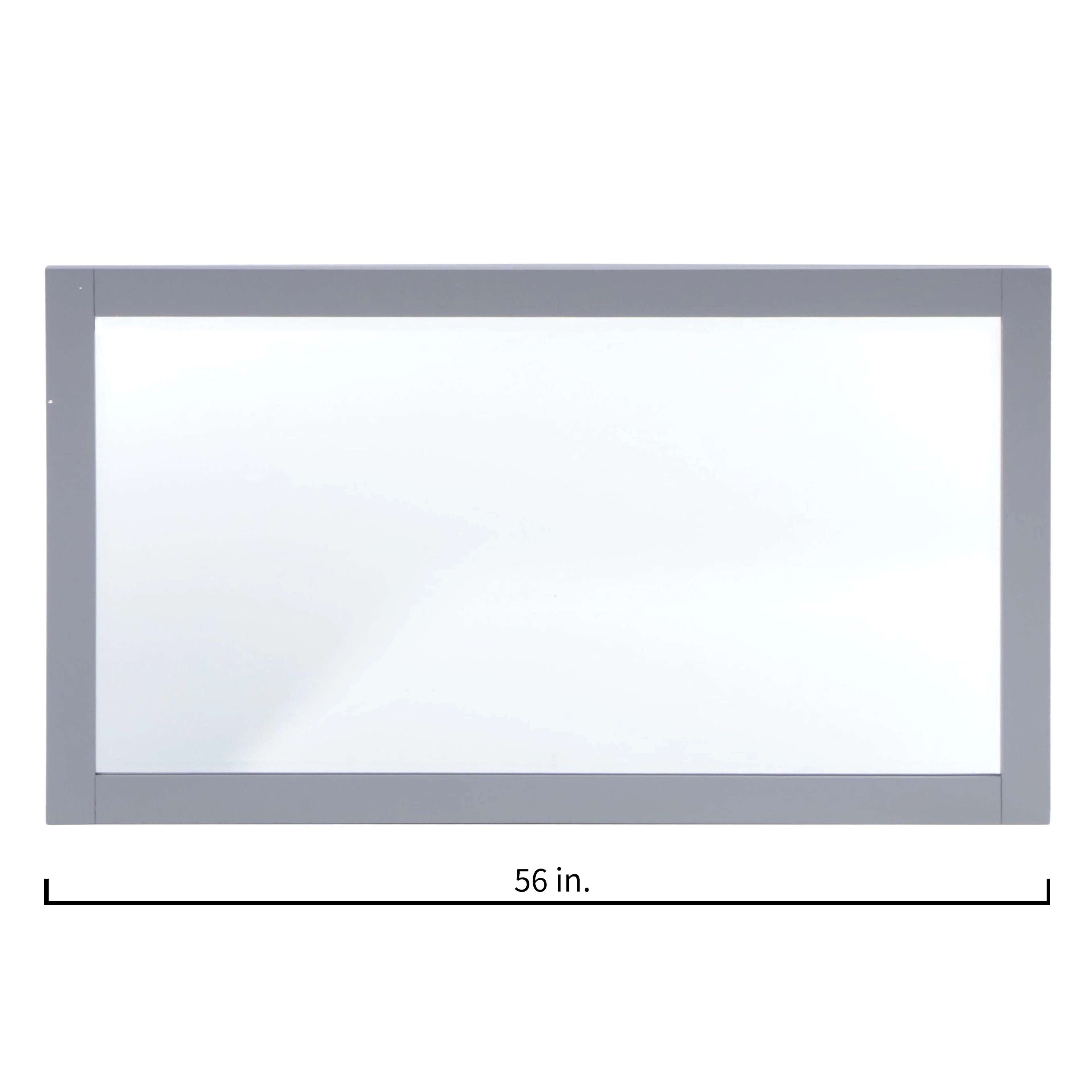 Contemporary Grey-Painted Wood Framed Vanity Mirror