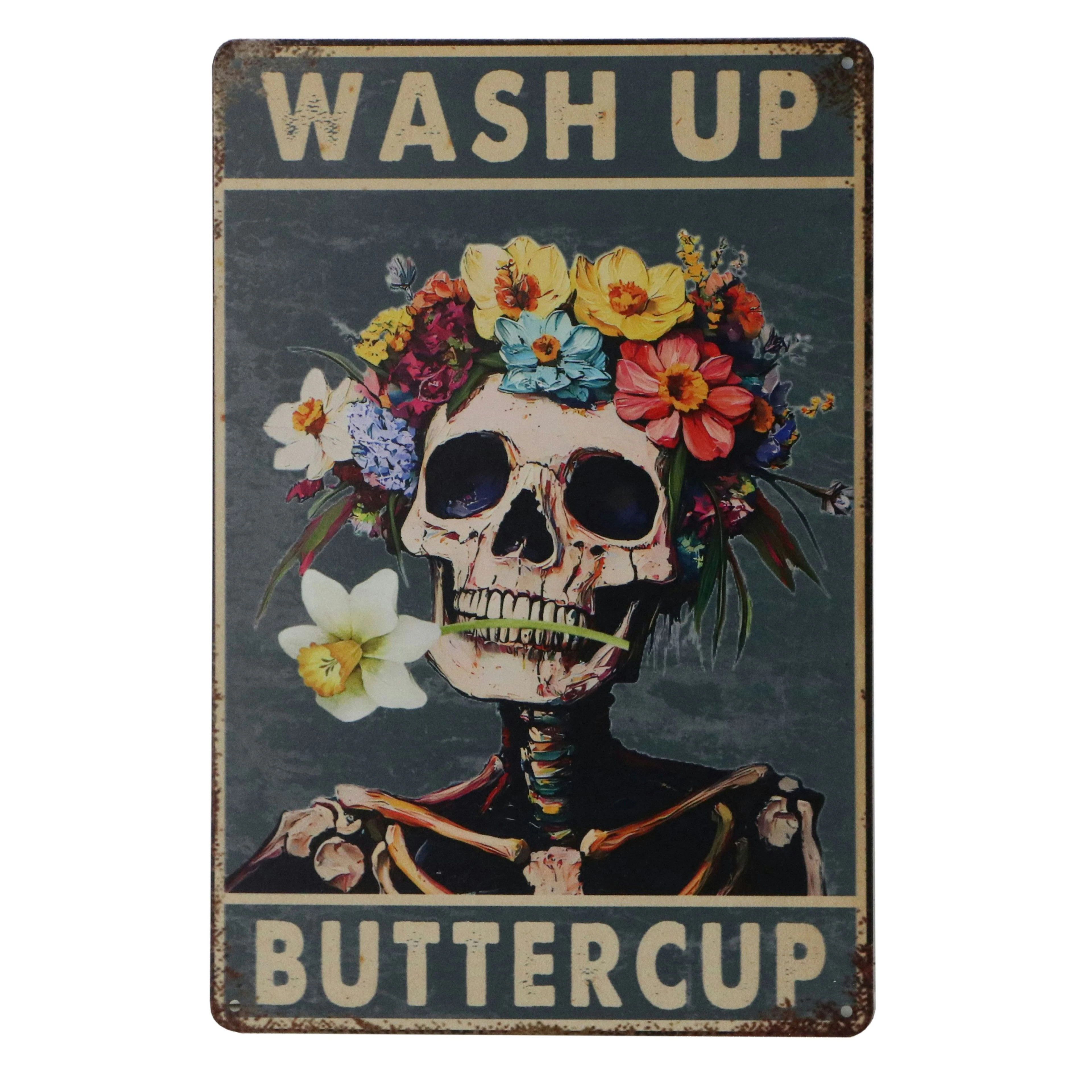"Wash Up Buttercup" Giclée Metal Novelty Sign