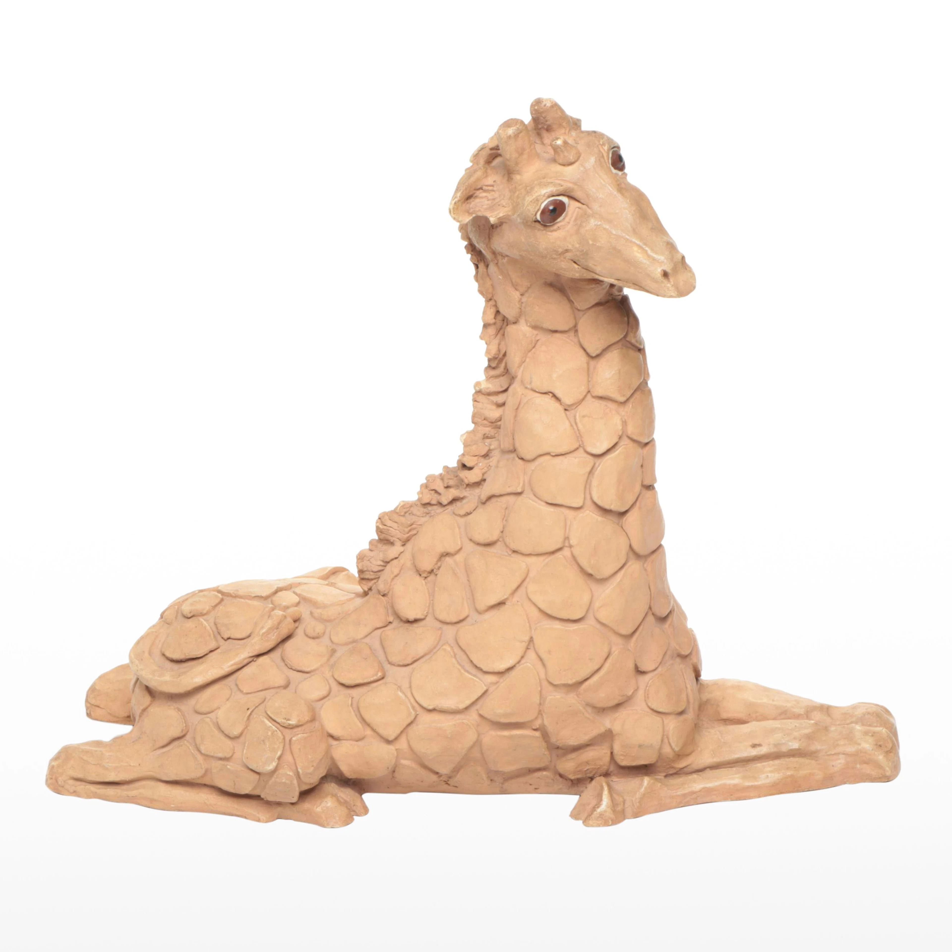 Dave Grossman Reclining Giraffe Plaster Sculpture, 1973