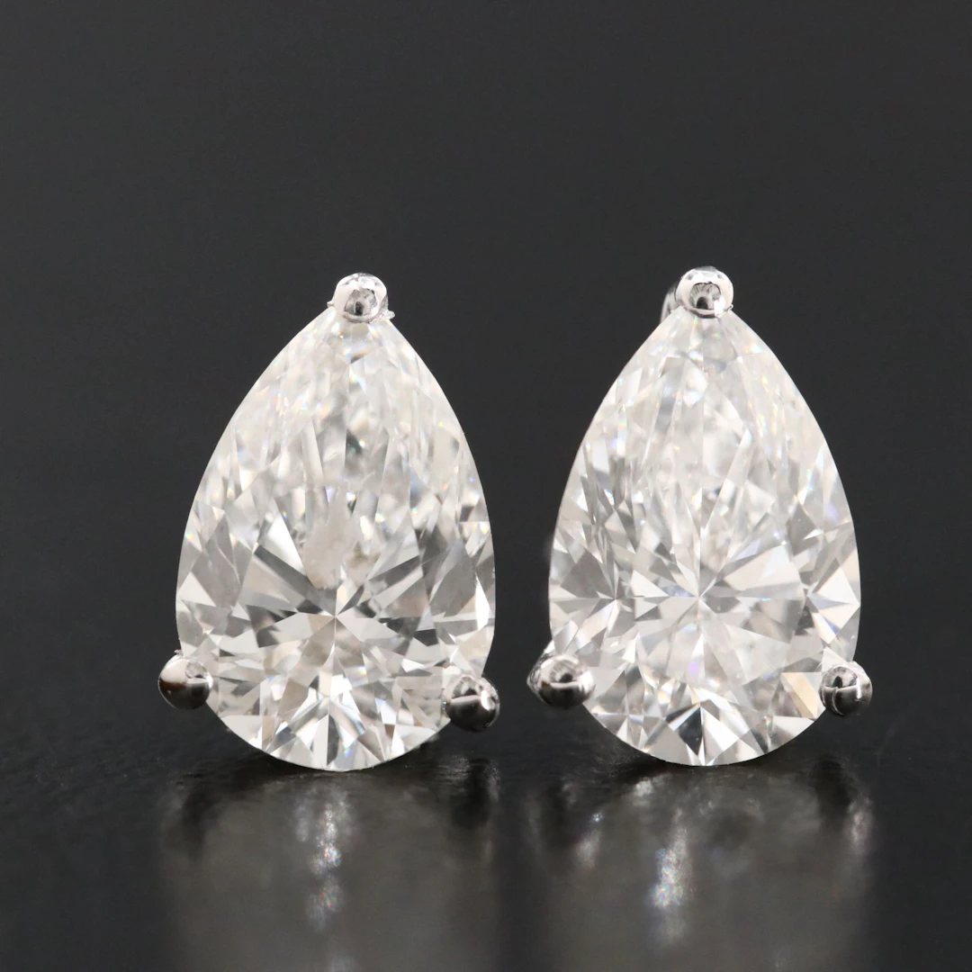 14K 3.04 CTW Lab Grown Diamond Stud Earrings with IGI Reports