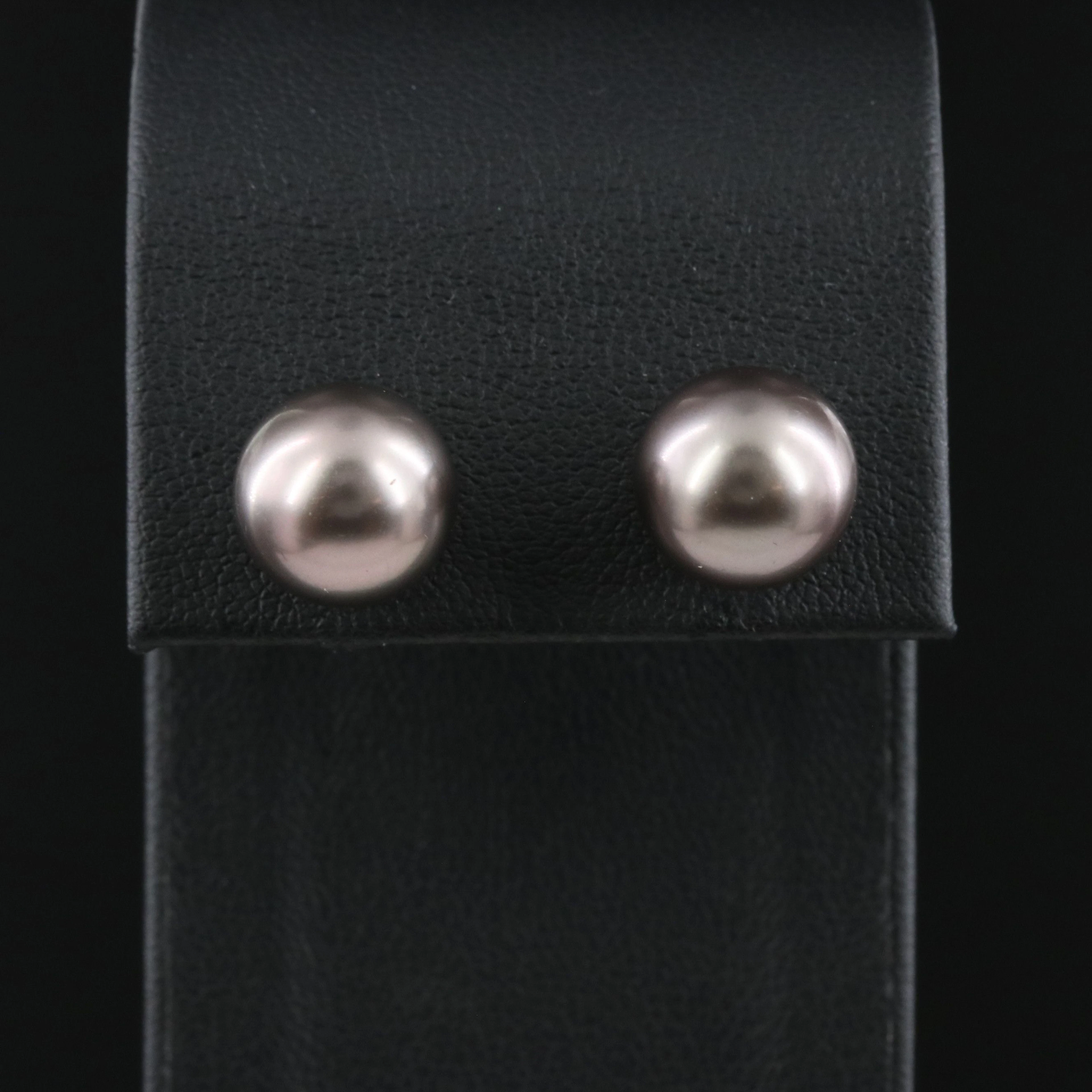 Mikimoto 18K 11.30 mm Black Pearl Stud Earrings