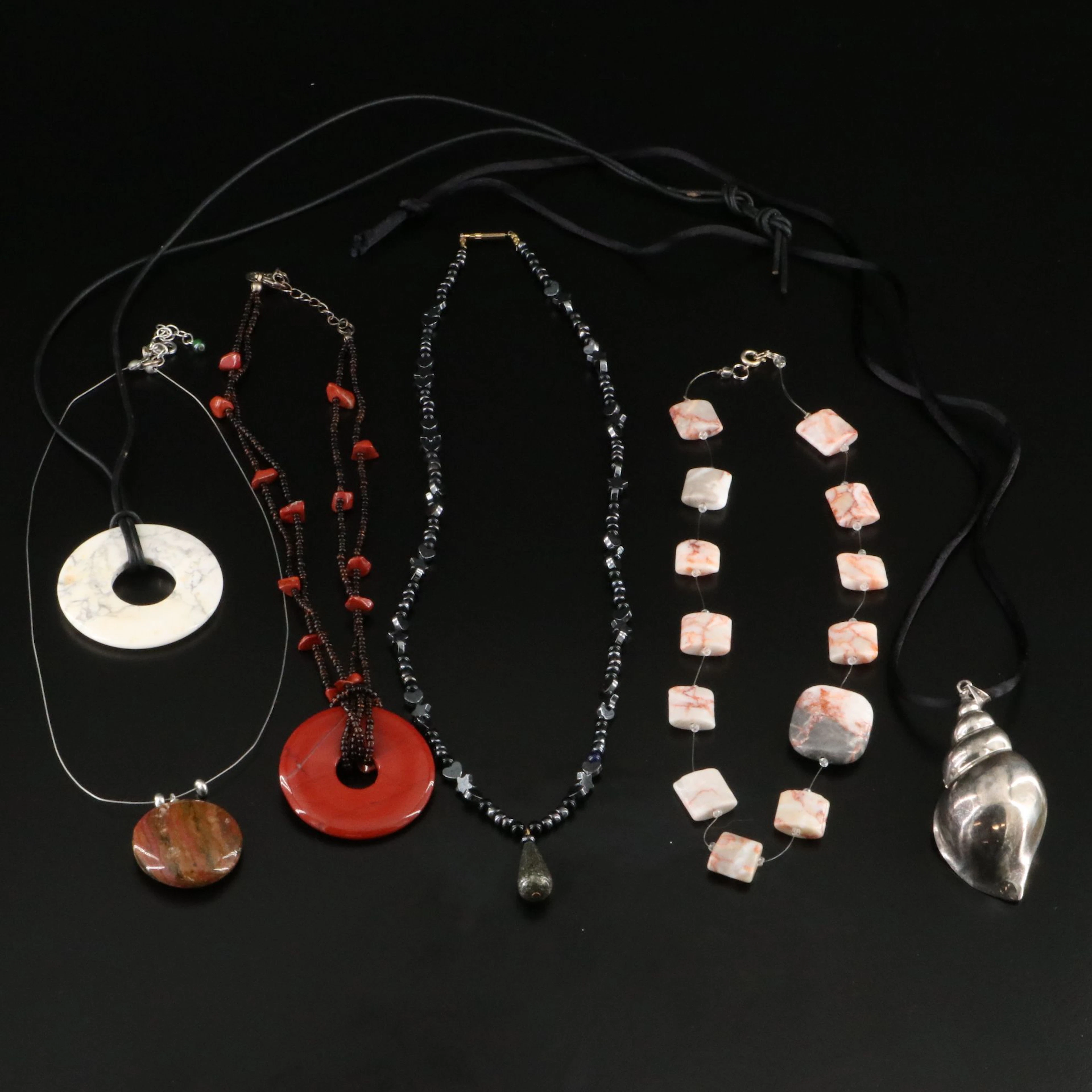 Mahogany Obsidian, Jasper, and Agate Necklace Selection