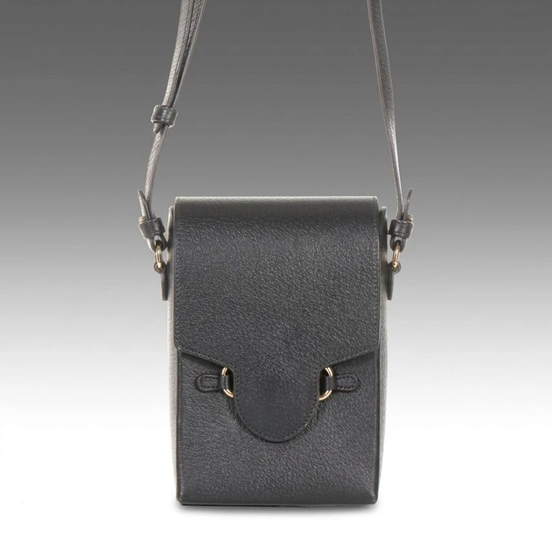 Gucci Horsebit 1955 Vertical Crossbody Bag in Black Leather