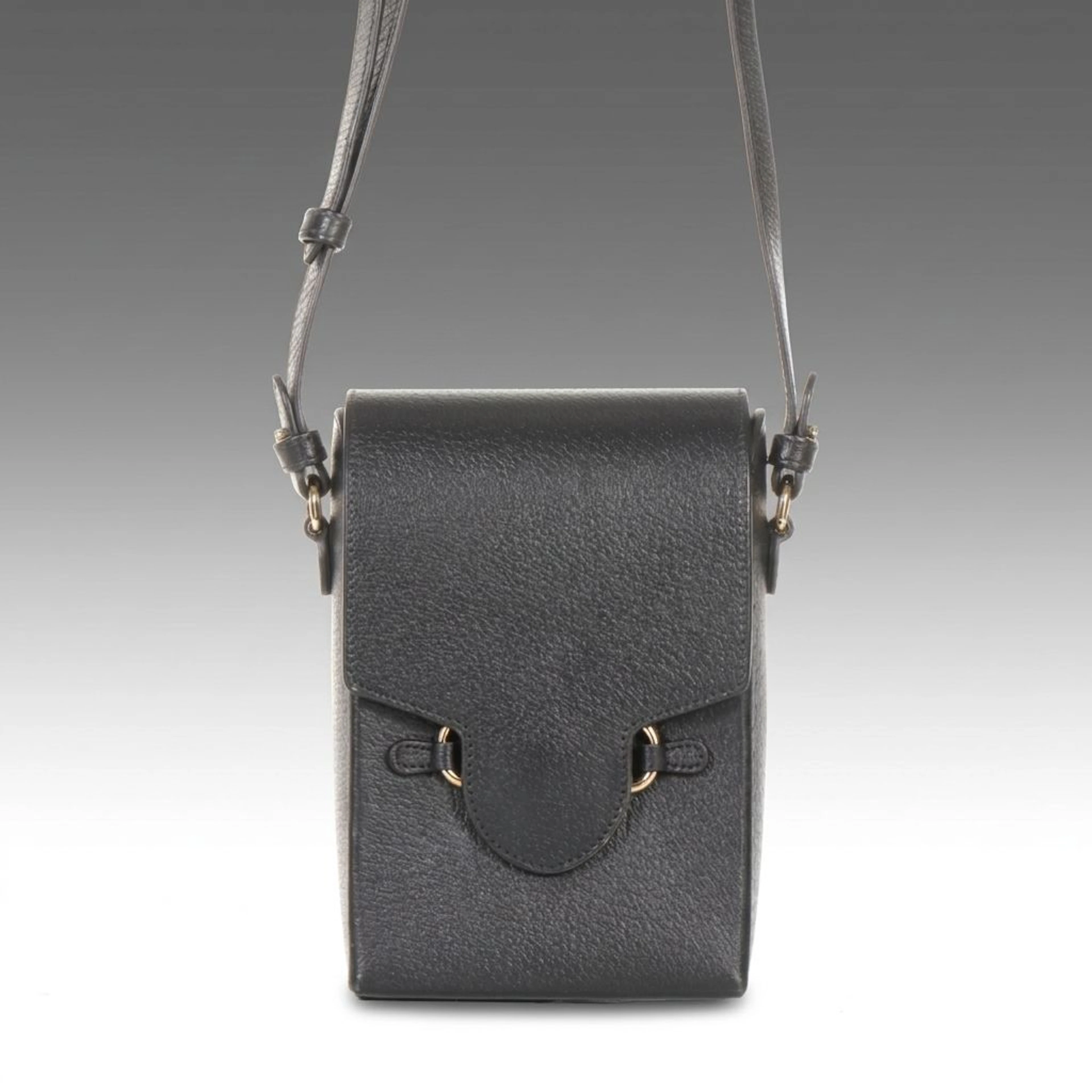 Gucci Horsebit 1955 Vertical Crossbody Bag in Black Leather
