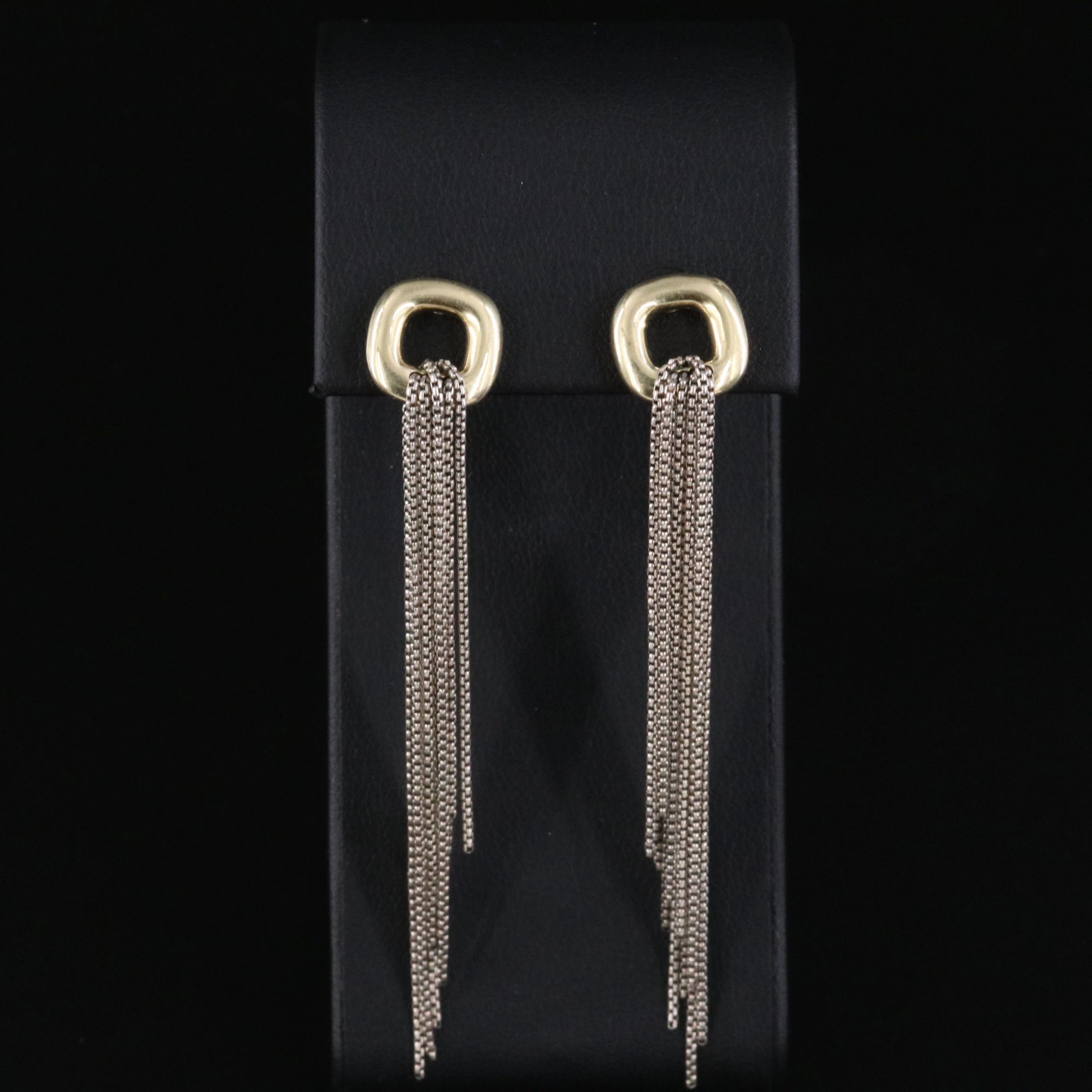 David Yurman Sterling Cushion Tassel Drop Earrings