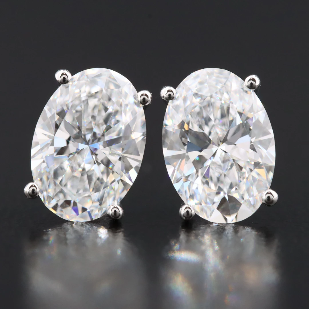 14K 3.60 CTW Lab Grown Diamond Earrings with IGI Reports
