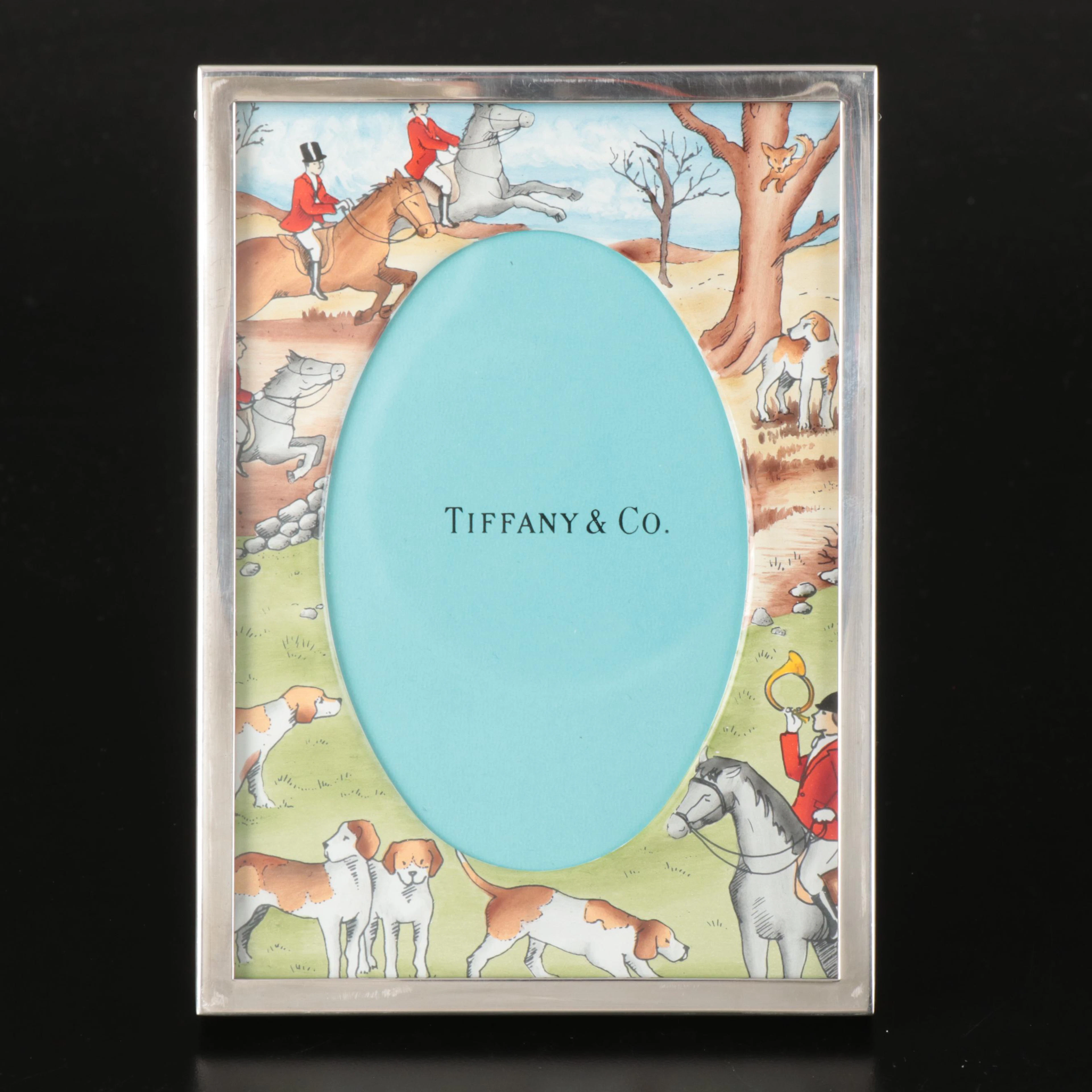 Tiffany & Co. Sterling Silver and Enamel Picture Frame