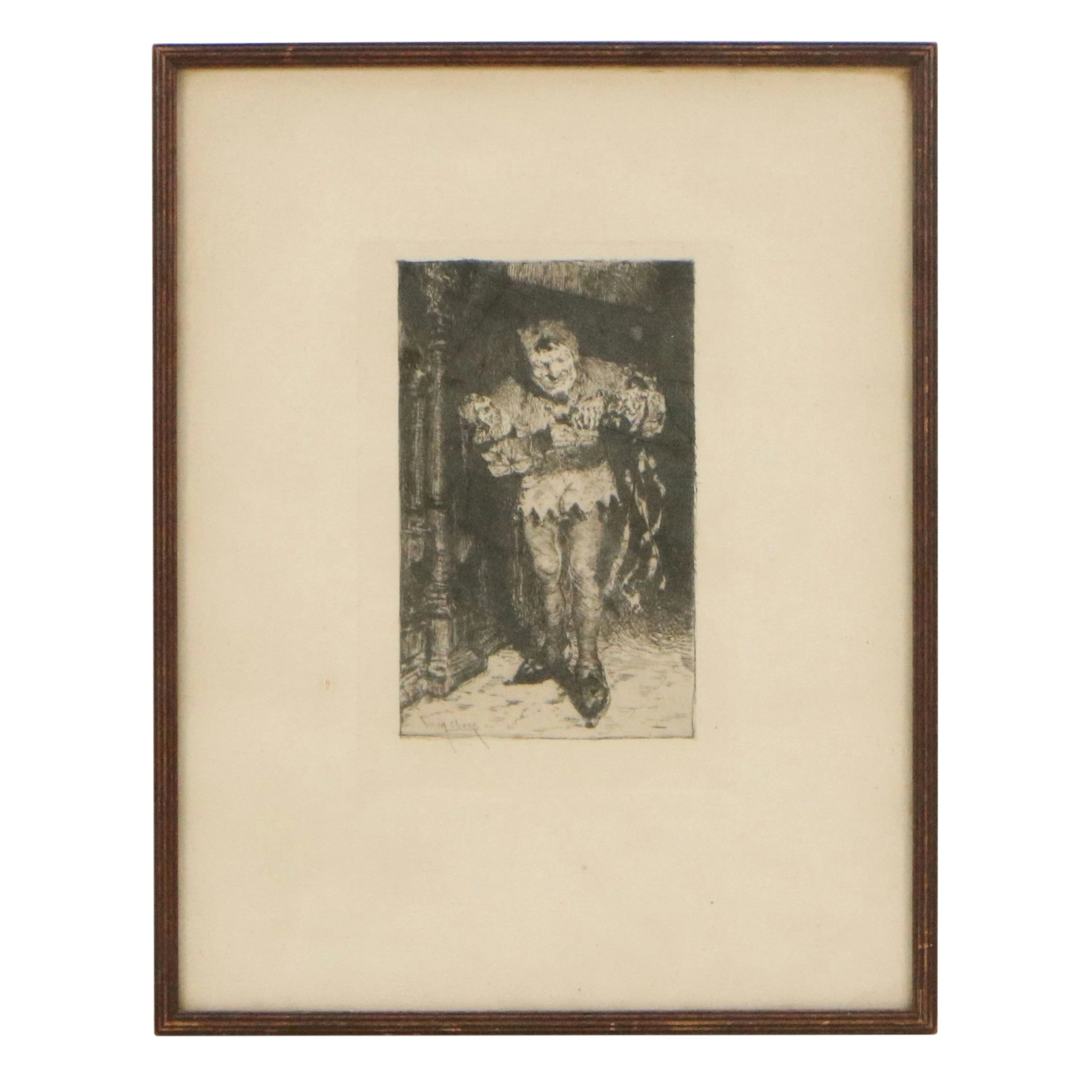 Etching After William Merritt Chase "A Jester," Late 19th to 20th Century