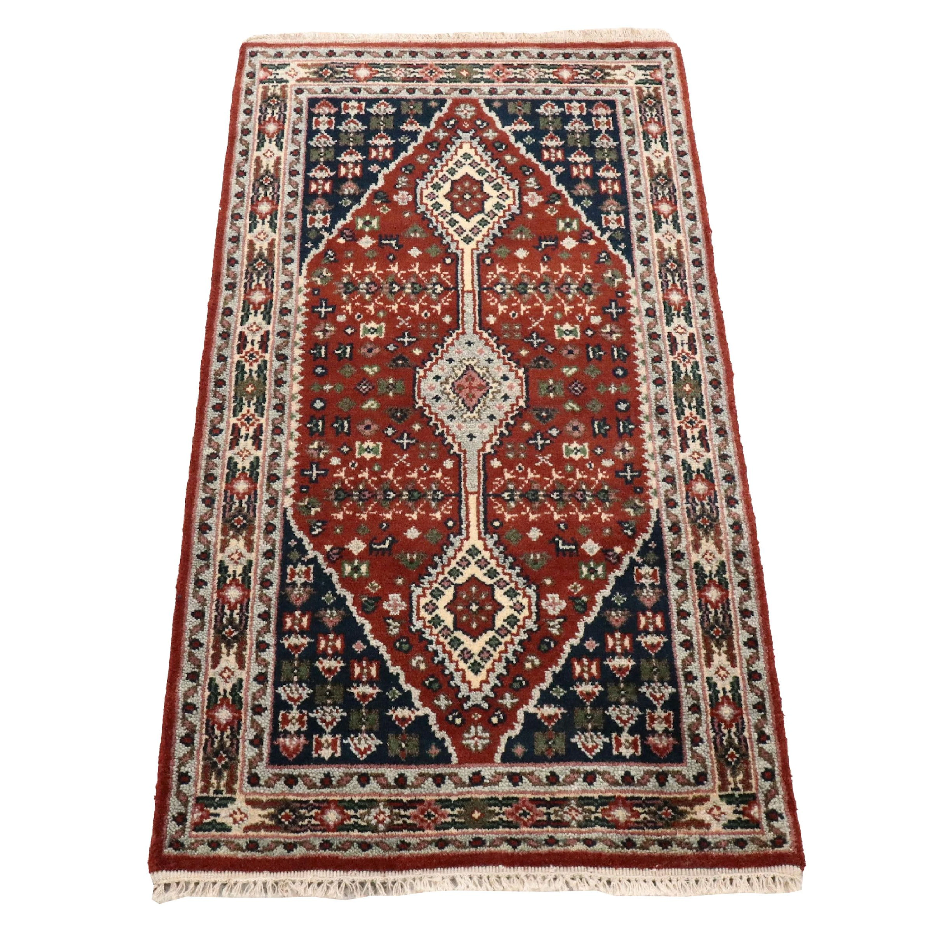 2'11 x 5'7 Hand-Knotted Indo-Persian Heriz Serapi Area Rug