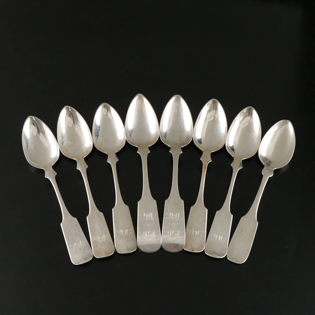 Philadelphia Coin Silver Spoons by R&W Wilson and E.J. Pepper, 19th Century