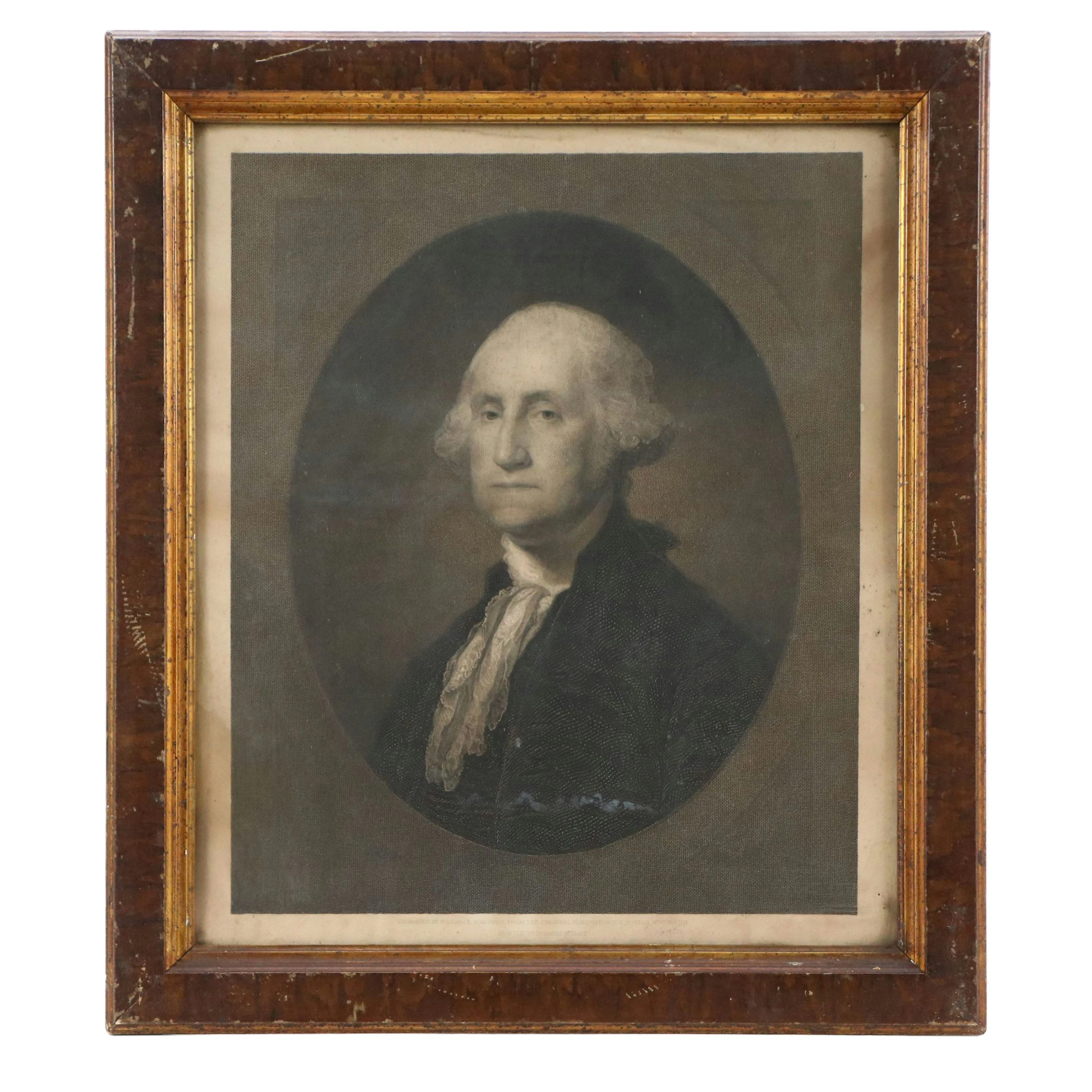 Portrait Engraving of George Washington After Gilbert Stuart, 1862