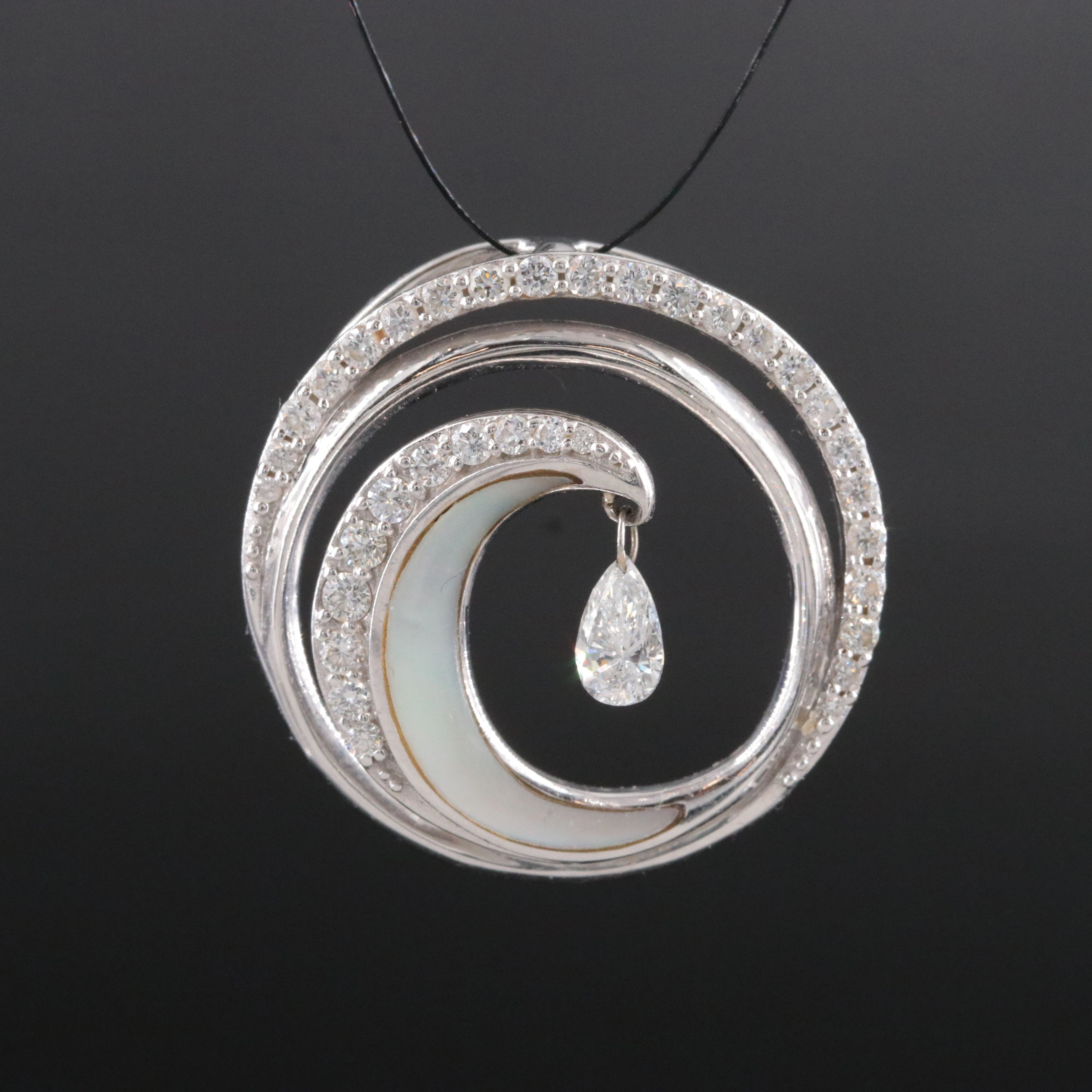 Na Hoku 14K 0.76 CTW Diamond and Mother-of-Pearl Ultimate Wave Shimmer Pendant