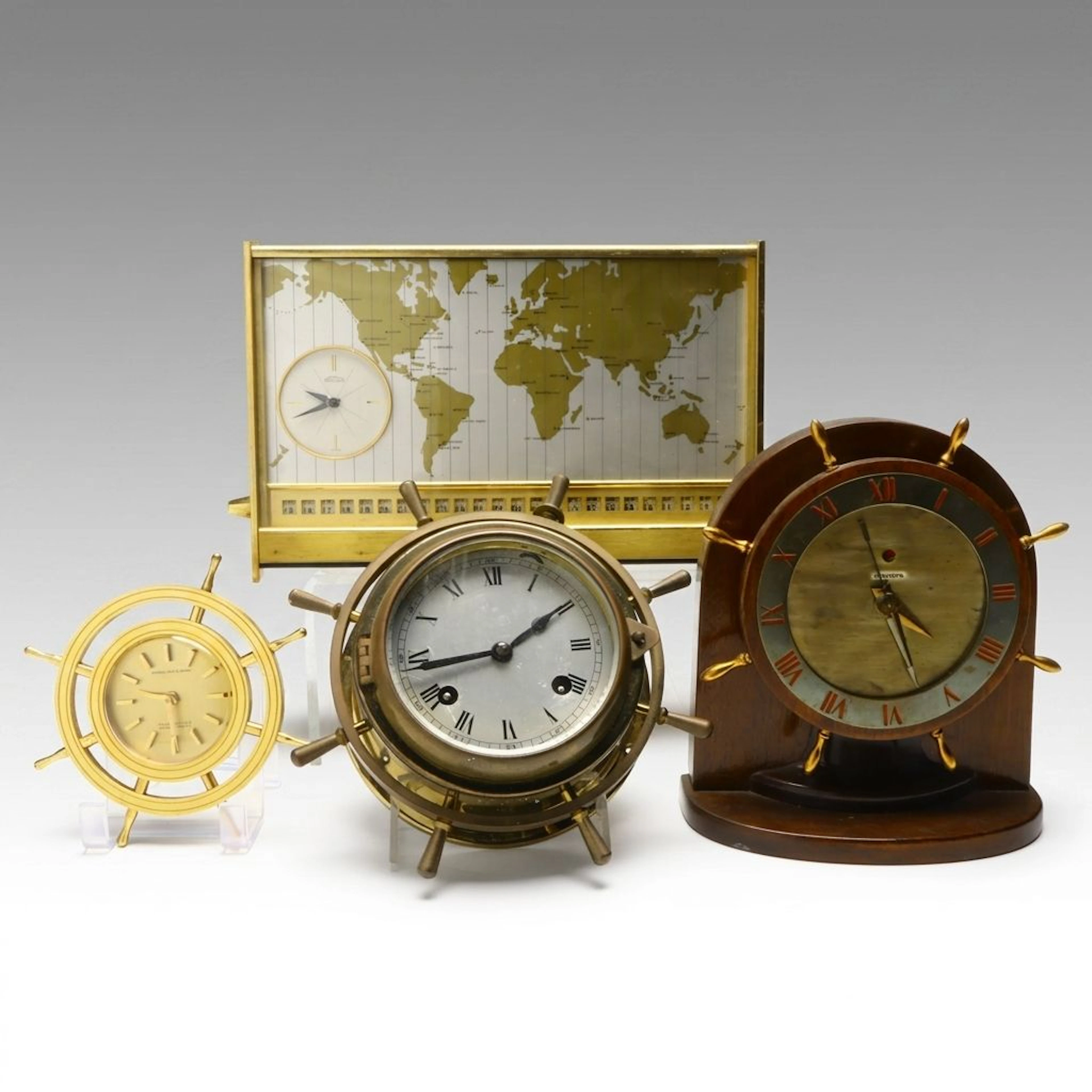 Telechron Model 4H89 Electric Wooden Clock and More Nautical Clocks