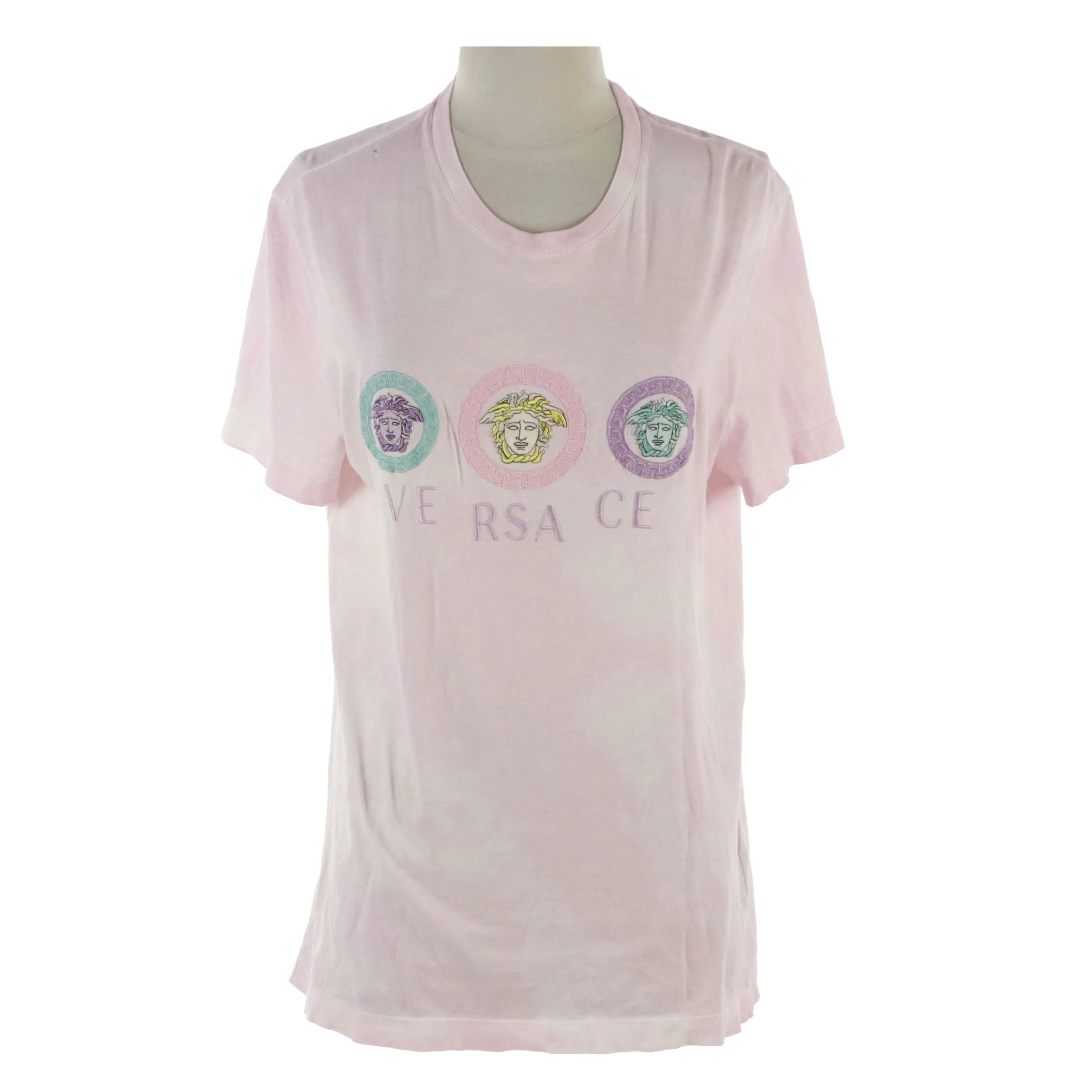 Versace Embroidered Medusa Head Medallion Tie-Dye T-Shirt