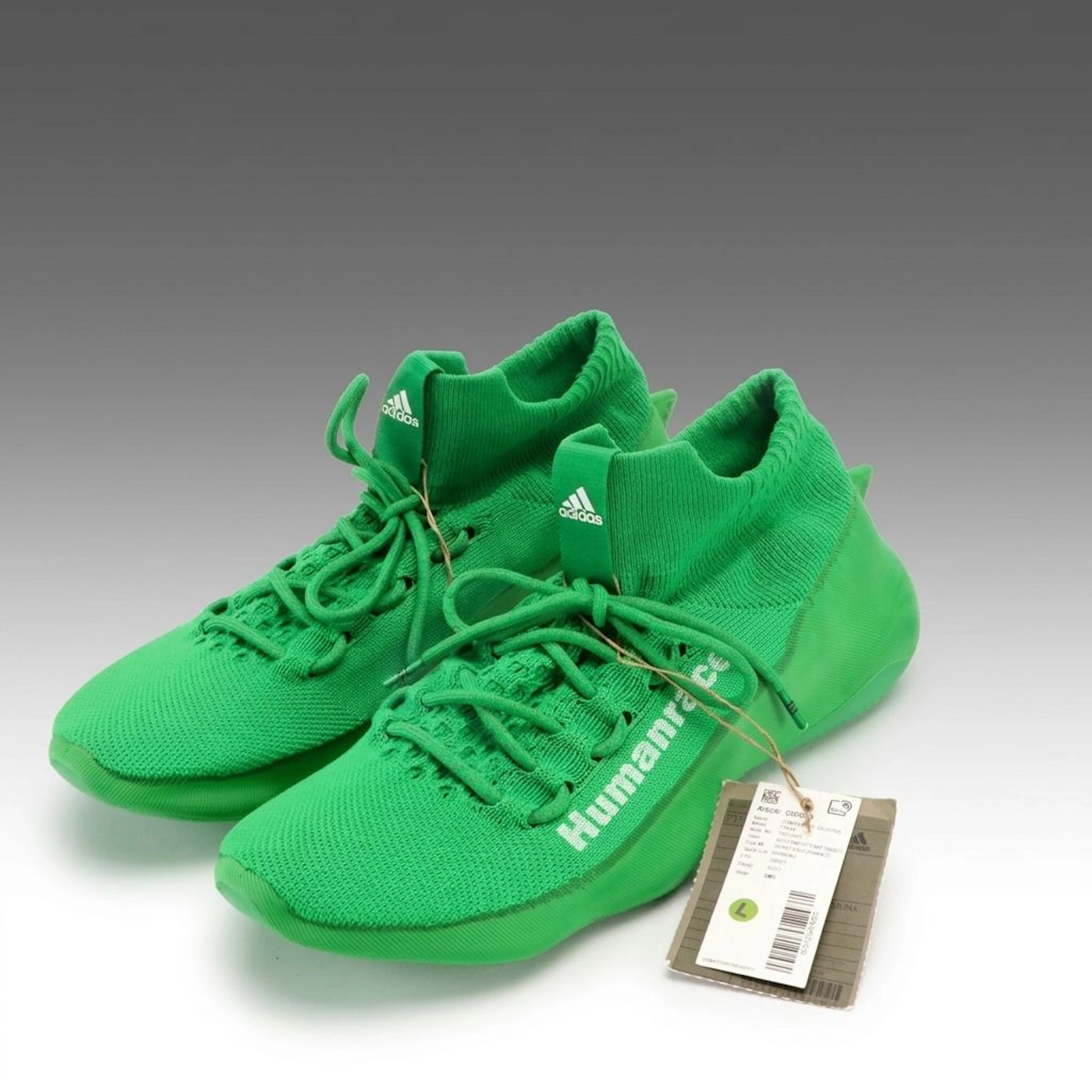 Men's Adidas x Pharrell Humanrace Sichona Sock Sneakers in Green with