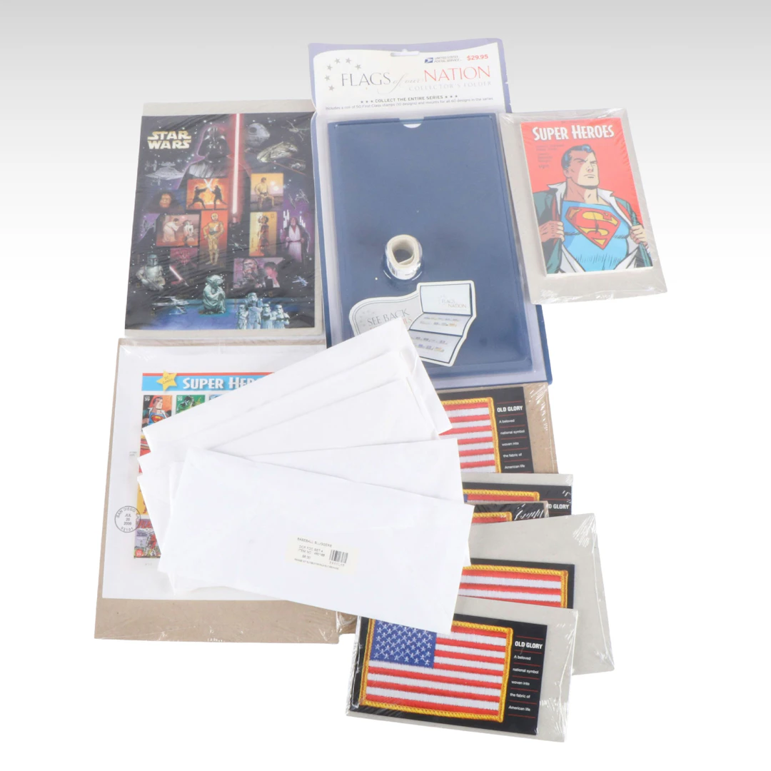 Star Wars, Super Heroes, and Other Postage Stamps in USPS Packaging