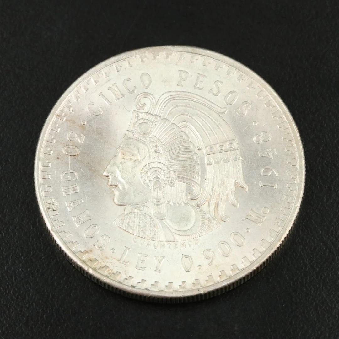 1948 Mexico Silver Five Peso
