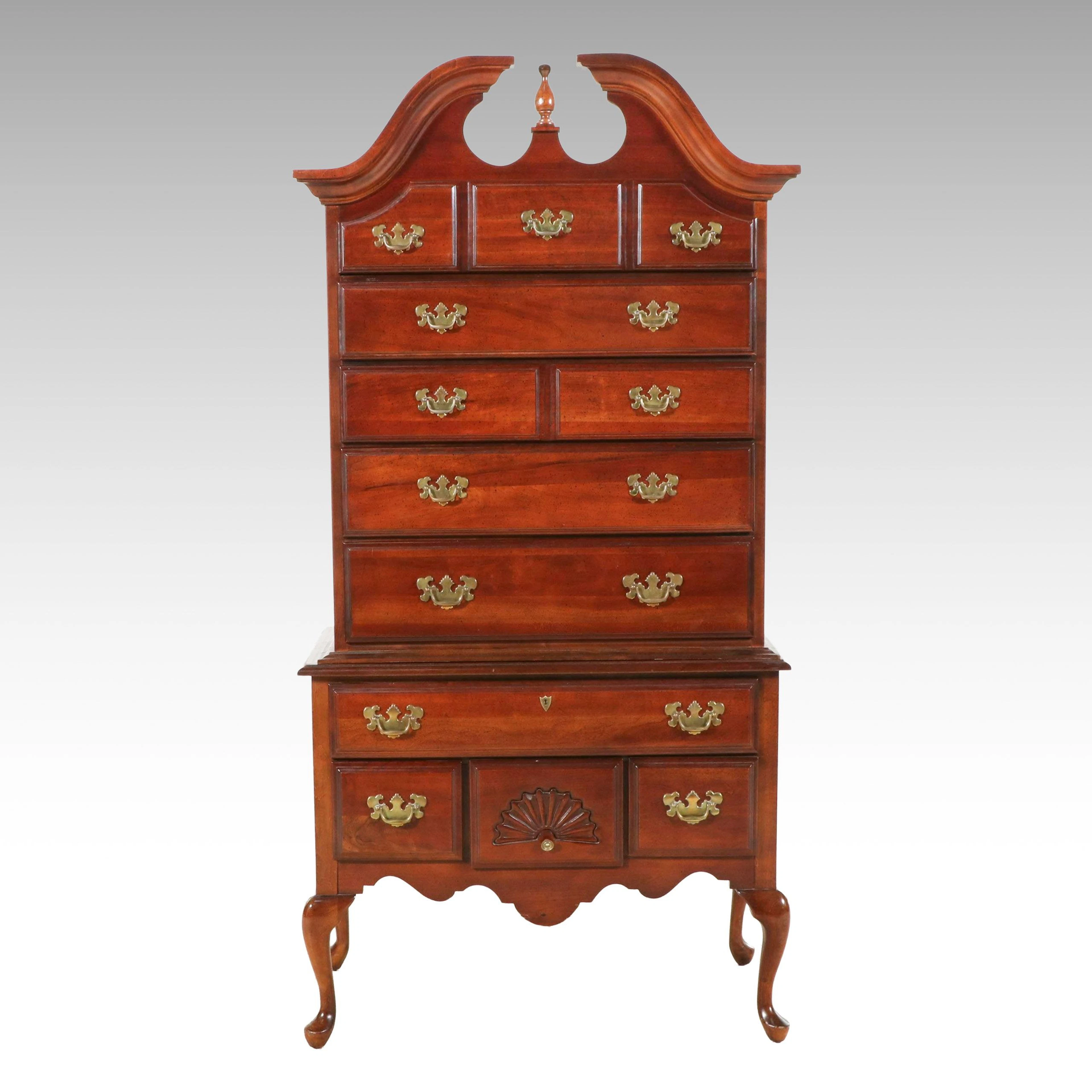American Drew Queen Anne Style Cherrywood Chest-on-Stand, Late 20th Century