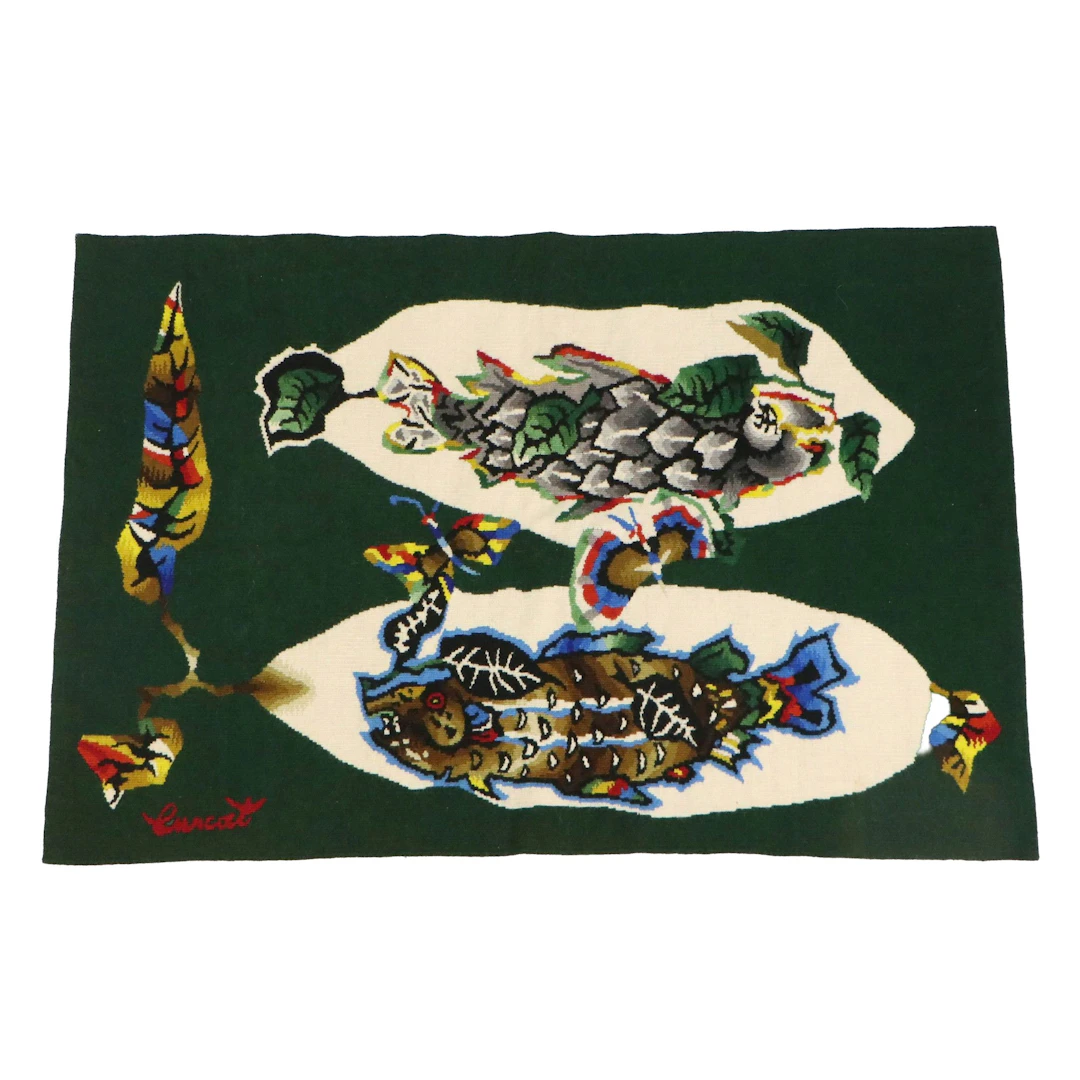 Atelier Raymond Picaud "Poisson Couple" After Jean Lurçat Tapestry