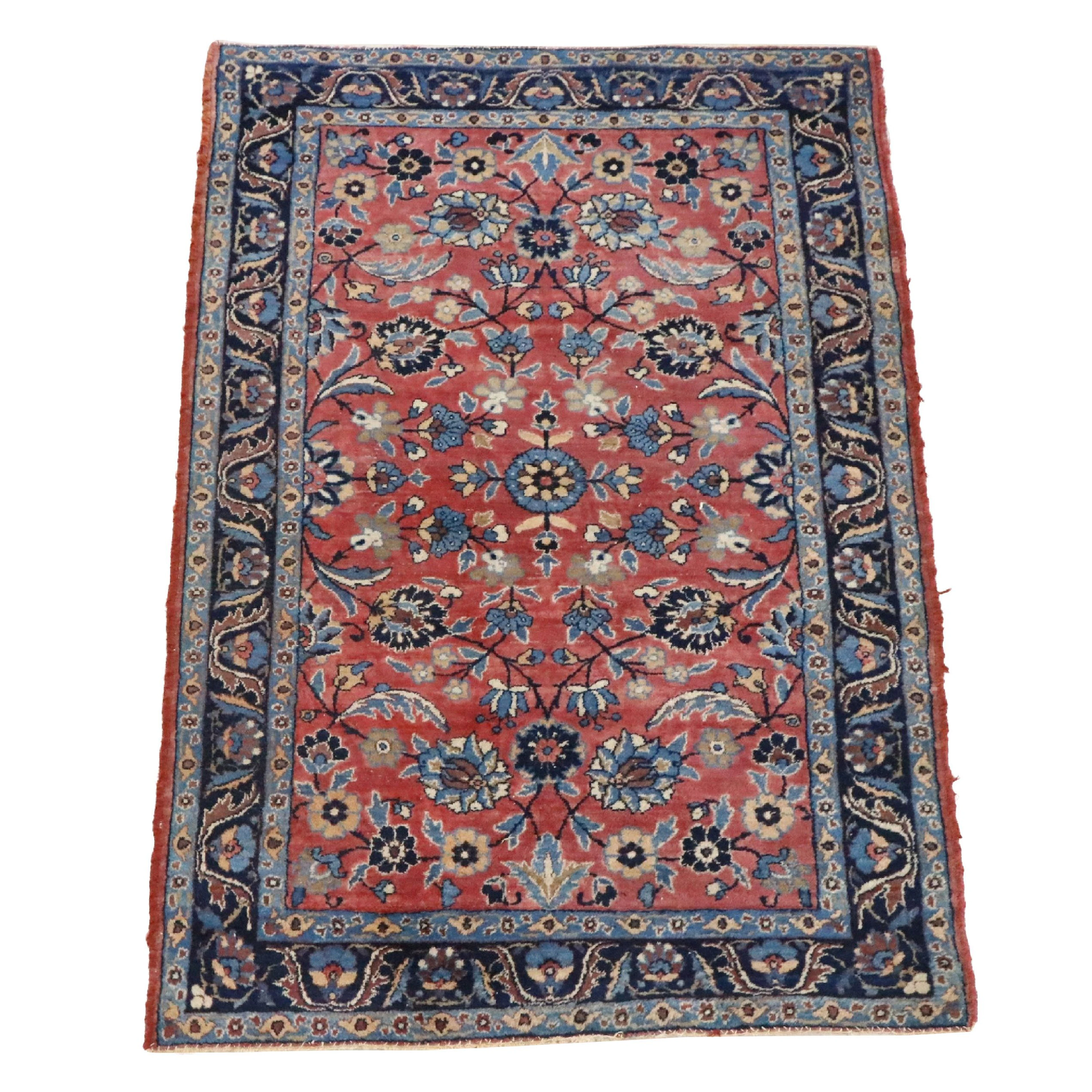 2'10 x 4'8 Hand-Knotted Persian Sarouk Accent Rug