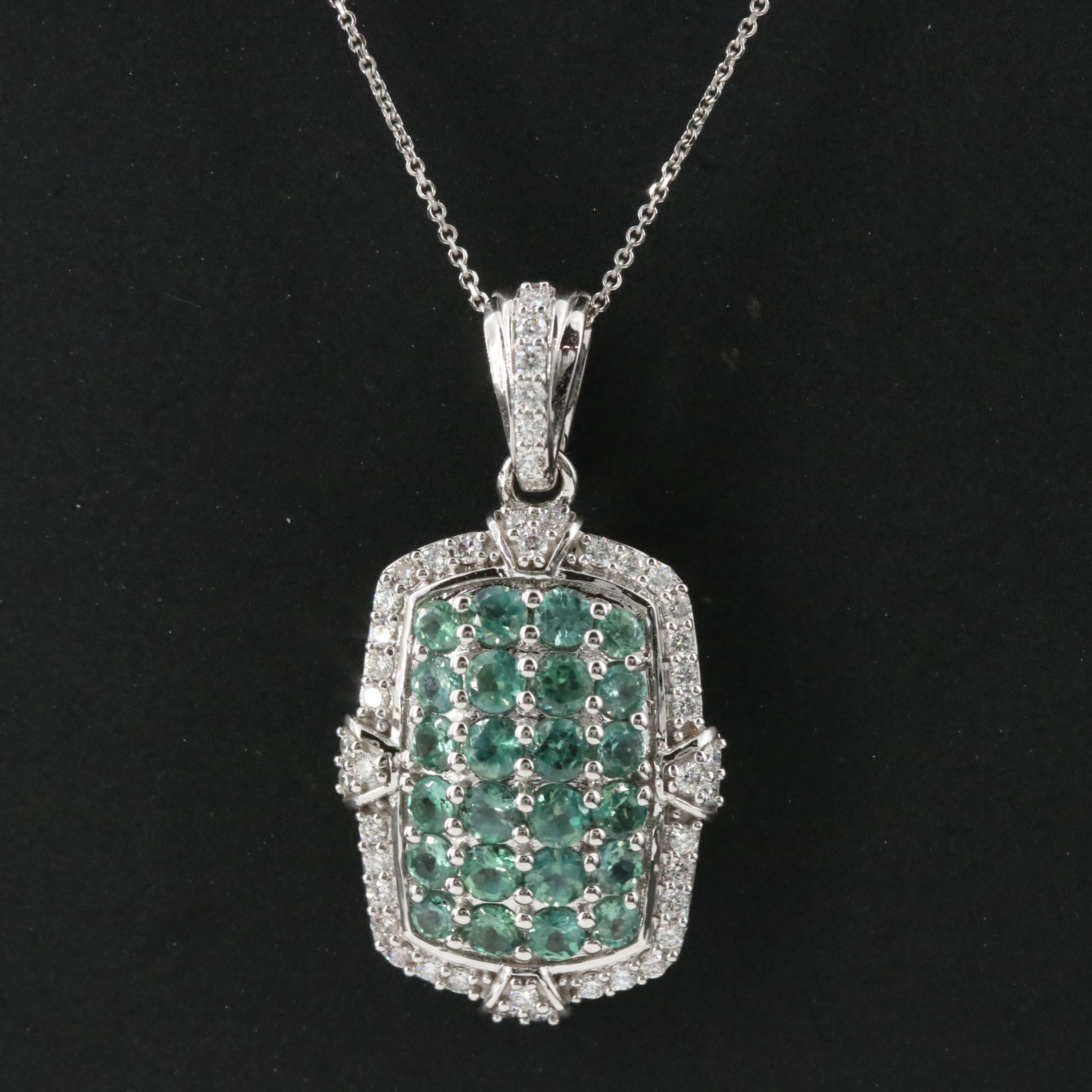 Chromia 18K Alexandrite and Diamond Pendant Necklace with IGI Report