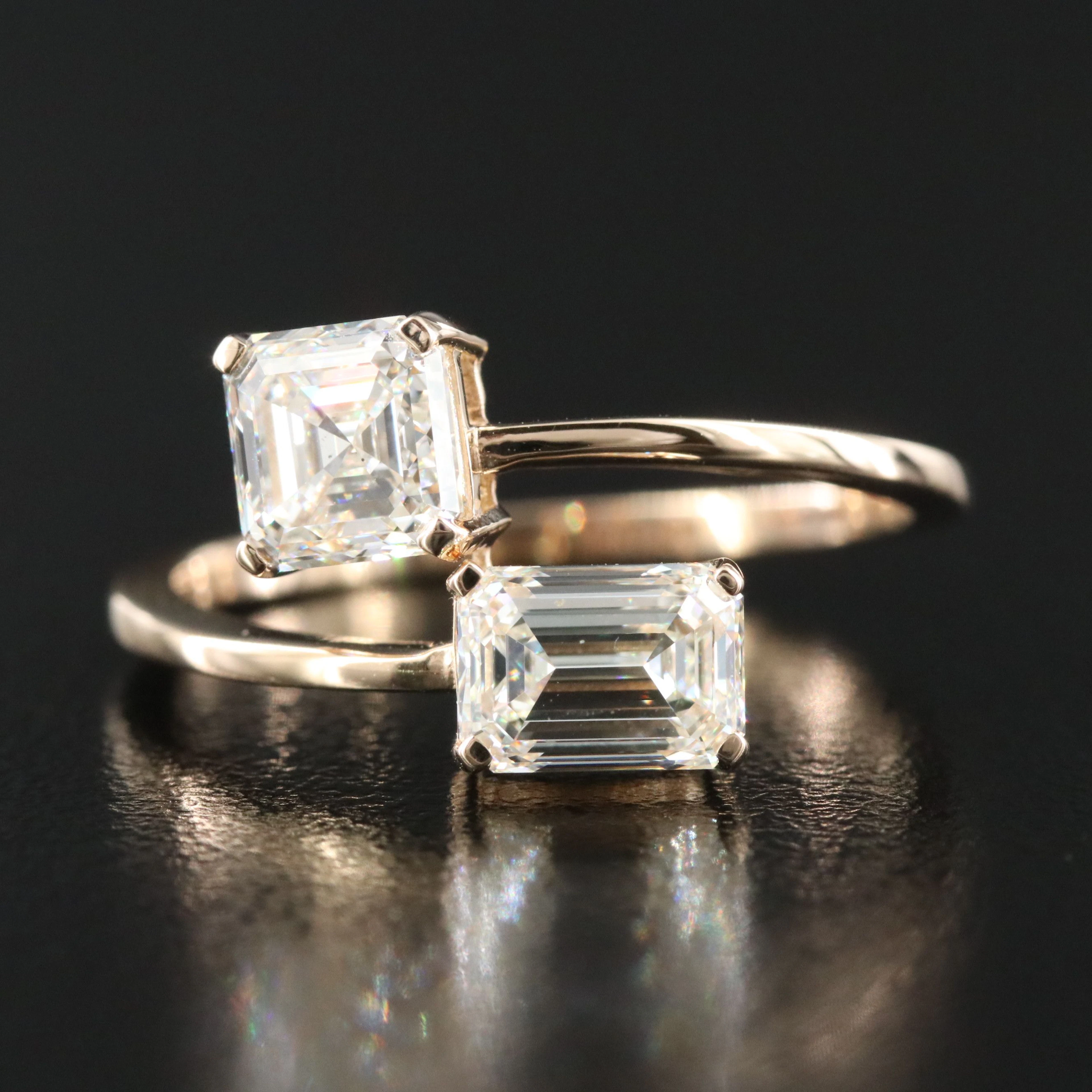 14K 2.01 CTW Diamond Bypass Ring