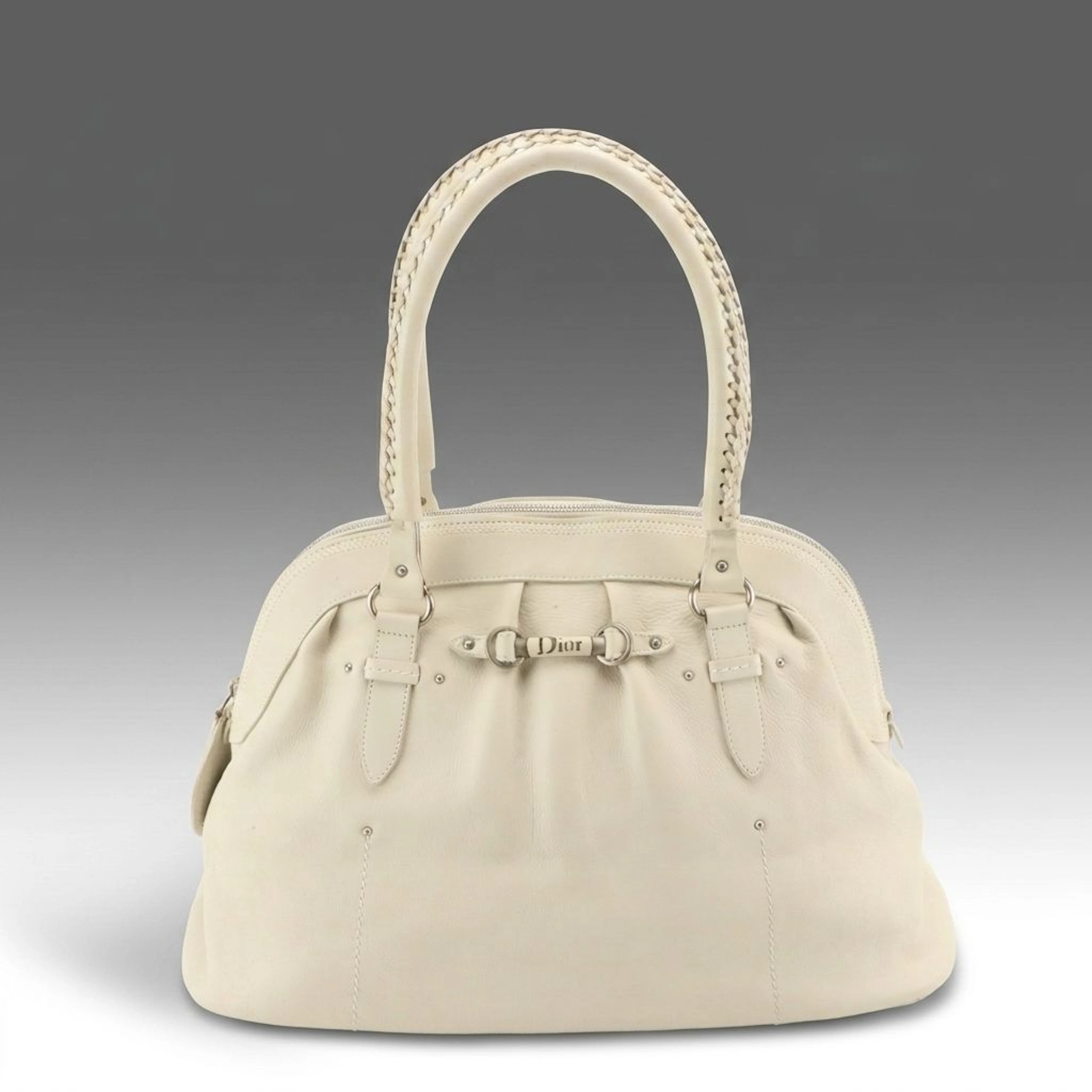 Christian Dior Grain Leather My Dior Frame Tote Bag with Stitched Handles
