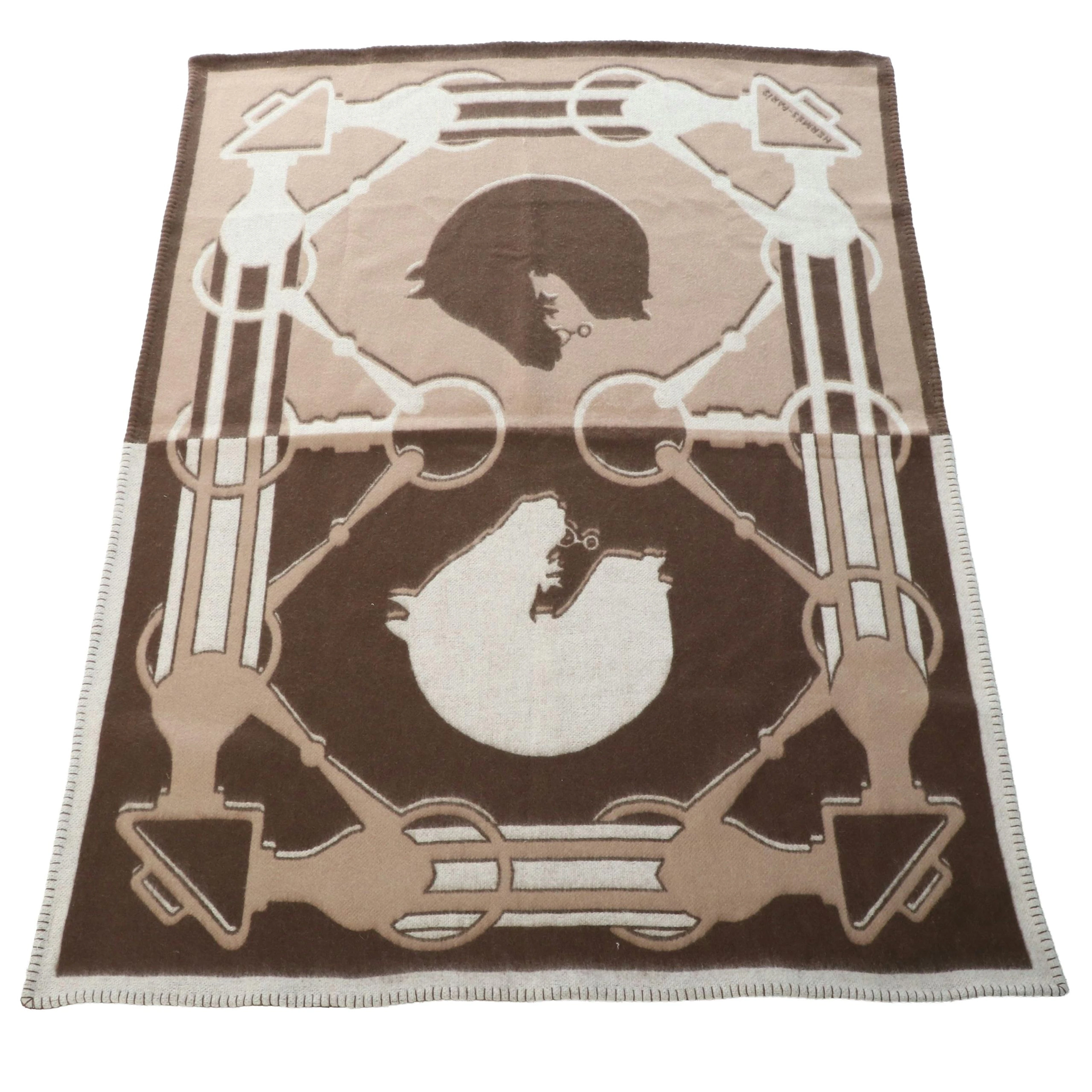 Hermès "Tatersale" Merino Wool and Cashmere Throw Blanket
