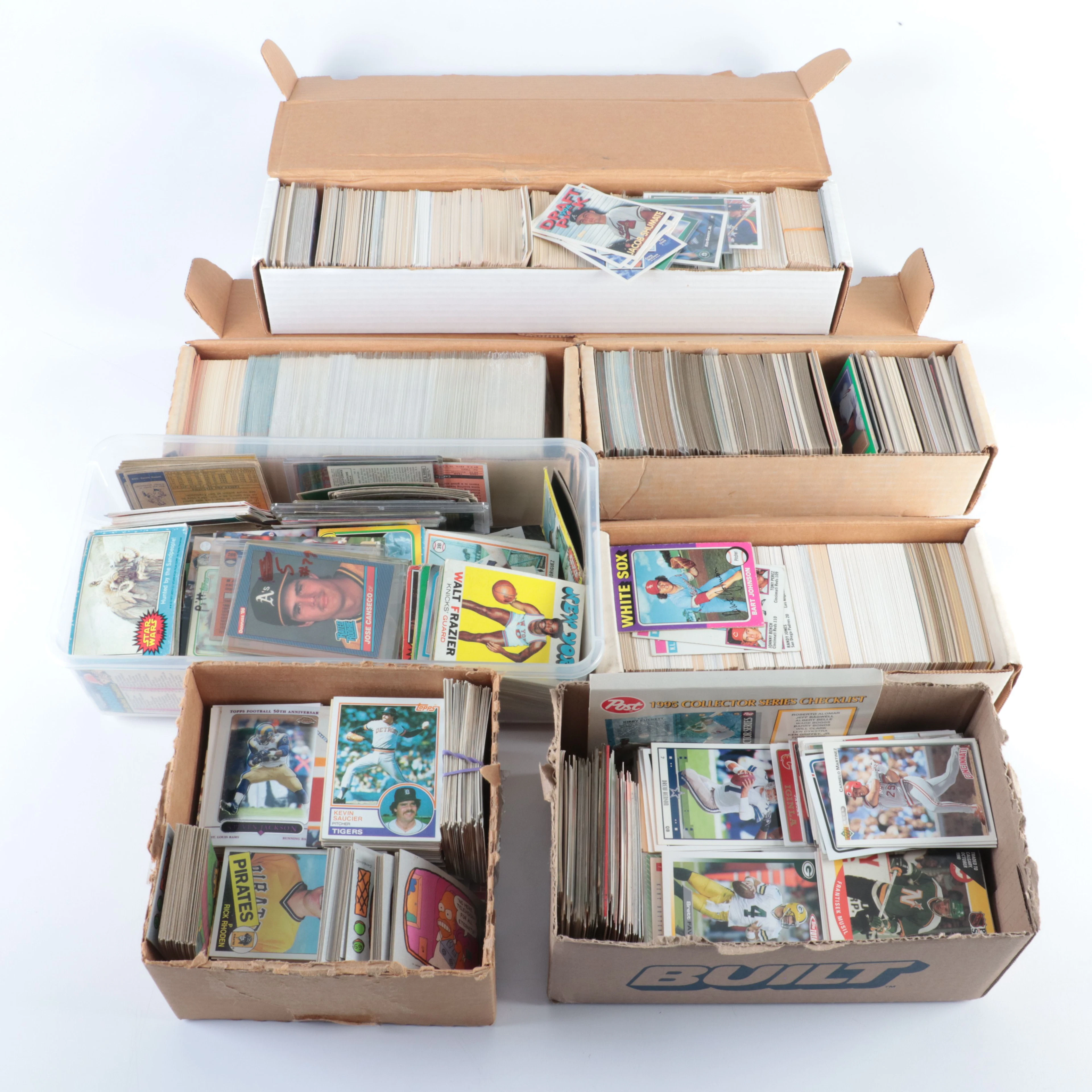Large Group of Baseball, Basketball, Hockey, and Football Cards, 1968 to 2006