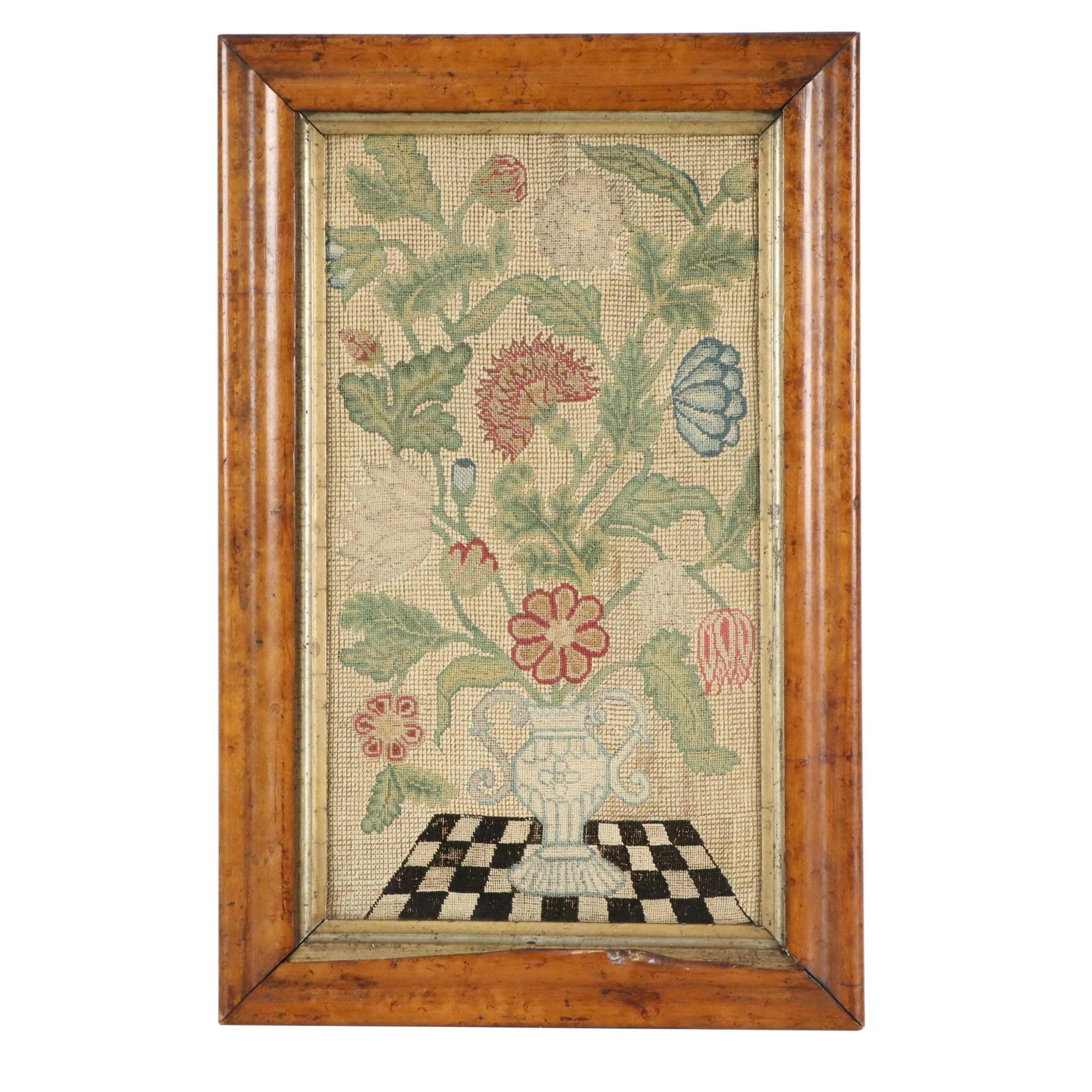 Antique British Needlepoint Embroidery, 17th Century