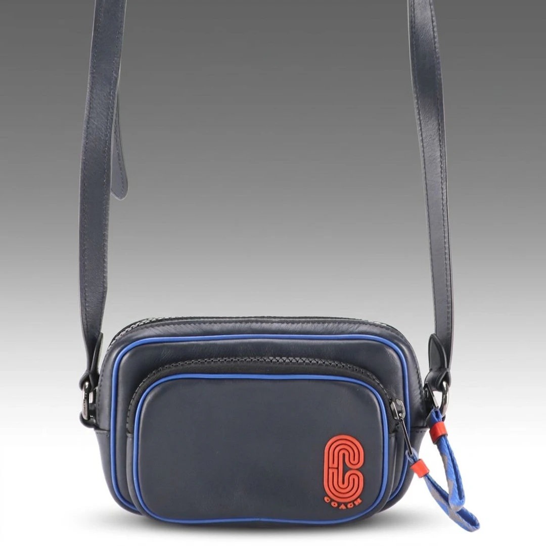 Coach Leather Mini Edge Zip Pouch Crossbody Bag